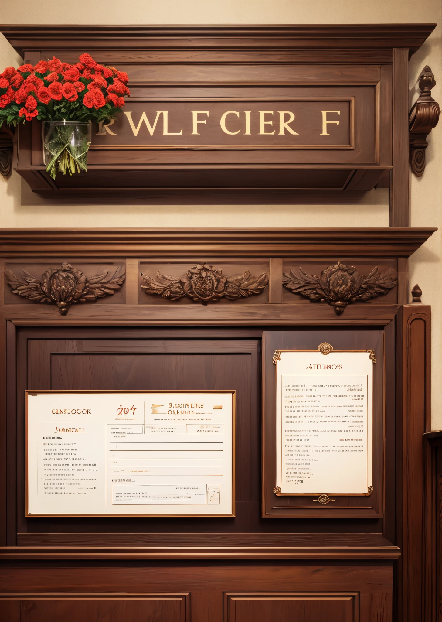 Check-in wall, sign-in wall, Women&#39;s Federation Women&#39;s Congress, high-end red antique style rectangular flowers, beautiful