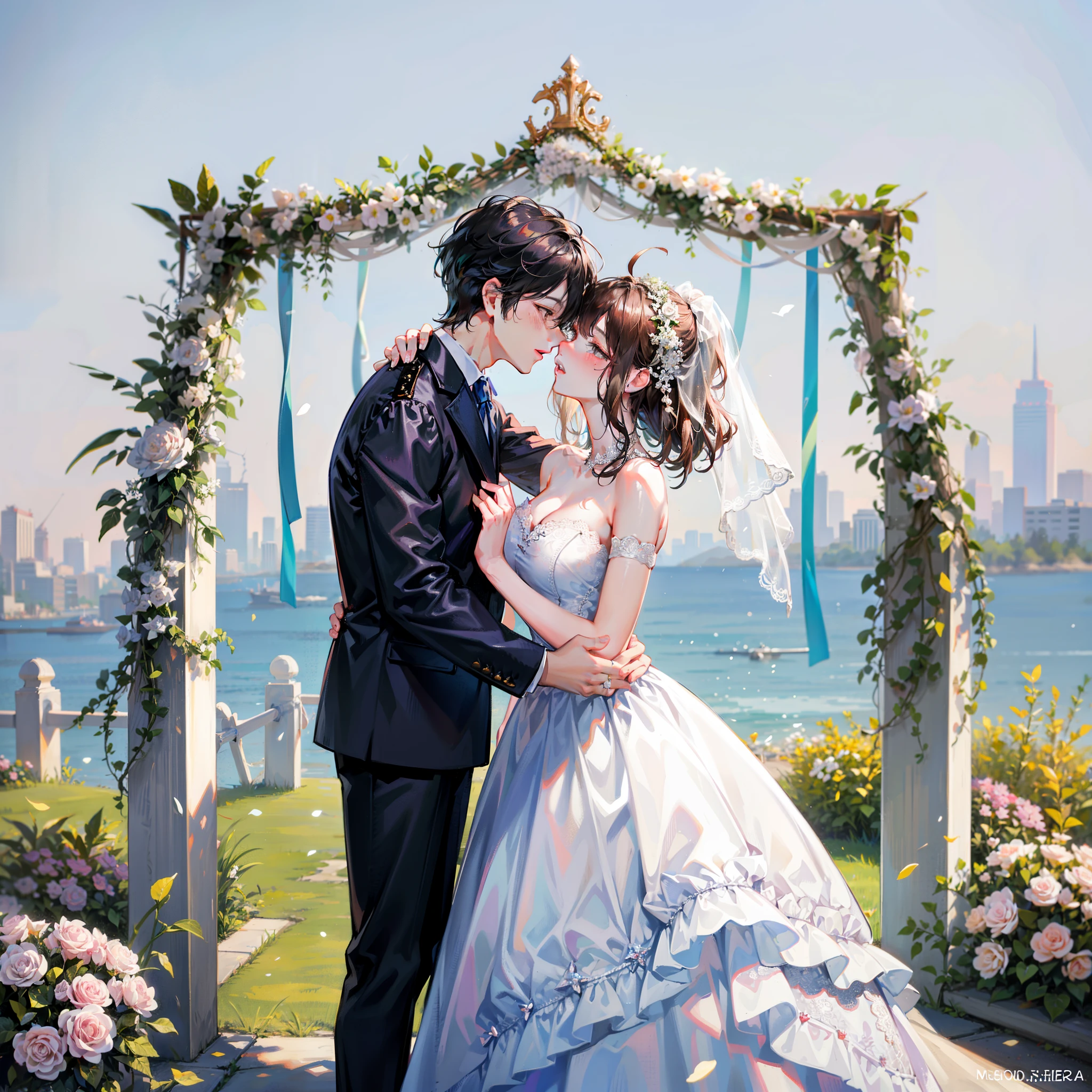 Pan across a wide garden adorned with 3D hearts and roses, bathed in the warm hues of Valentine's Day. Add a touch of grandeur to this romantic panorama.