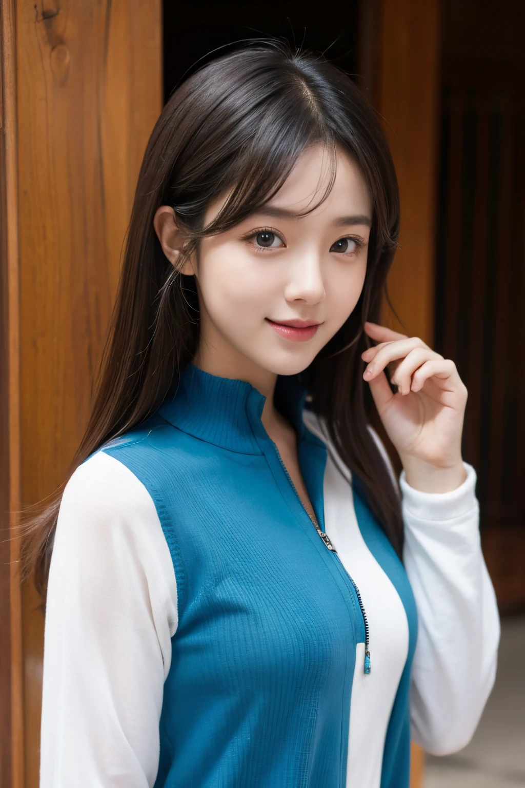 Good-looking avatar, cute girl happy