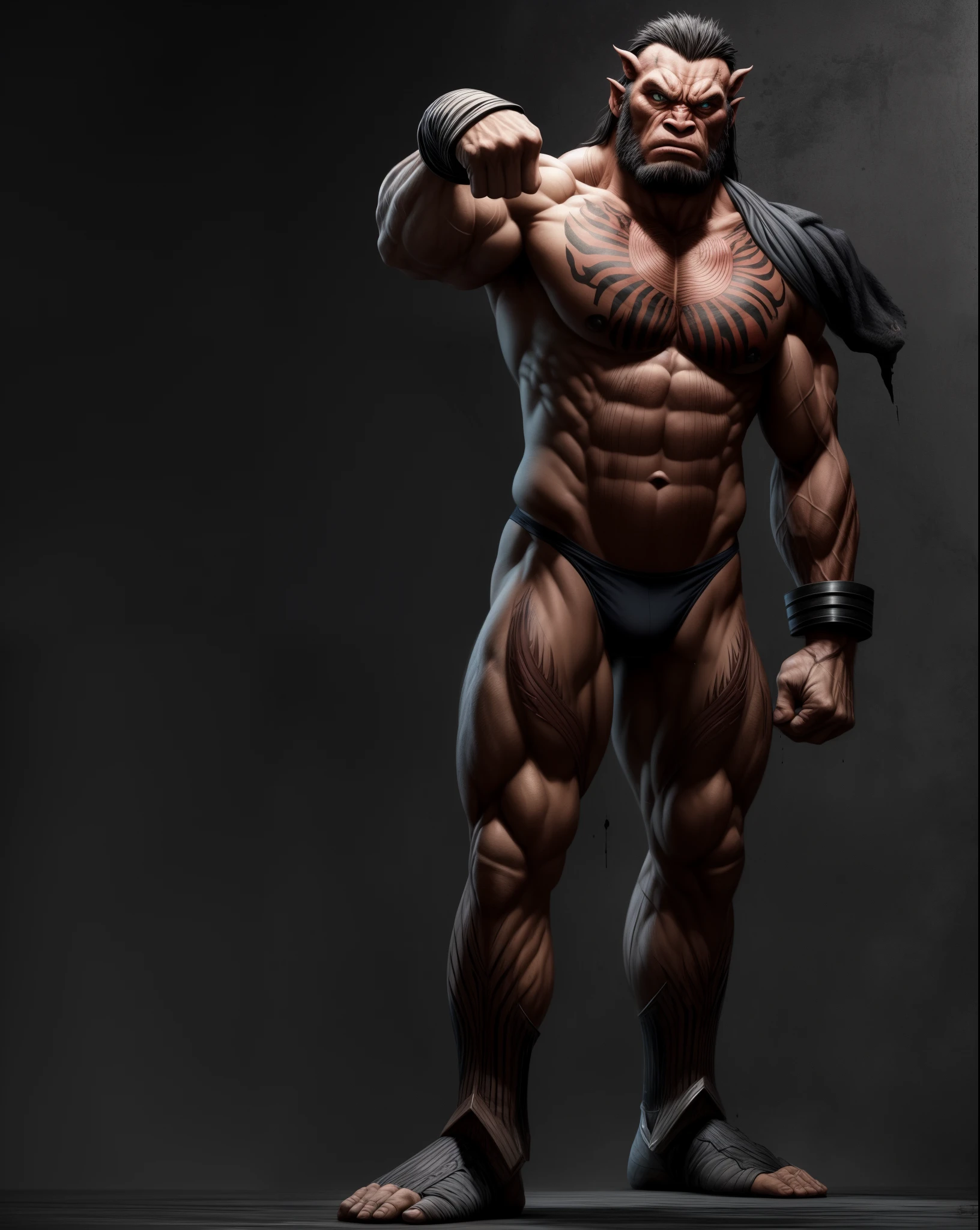 Bulk、blacks、Bloody、musculature、beast of prey、beast、Bleeding、Bloody、Bloody、Top image quality、masterpiece、8K、kook、Strongest、Atrocious、The Monster、Murderous ghosts、Force、wrestler、Musculoskeletal augmentation々、musculature、fear face、ogre、black man