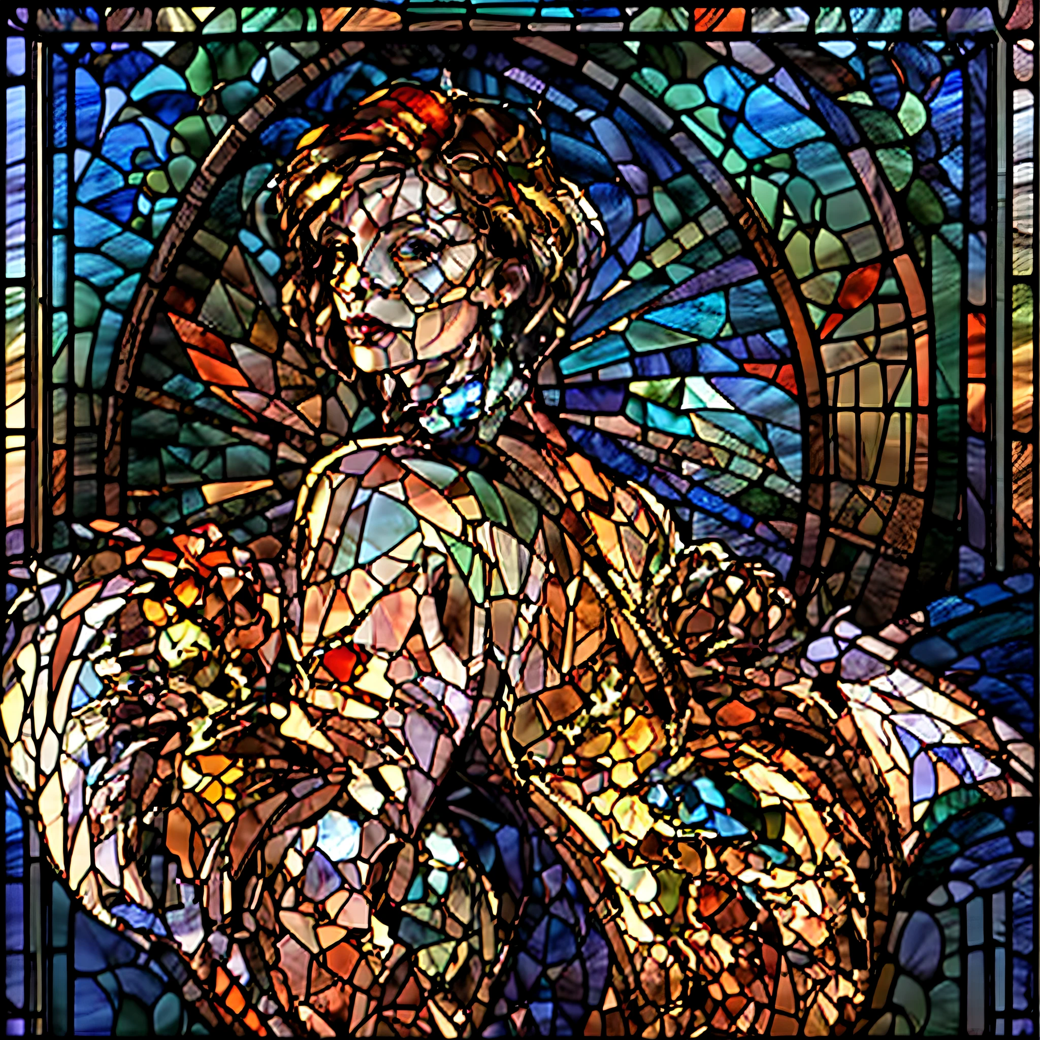 stained glass portrait, stained glass:2