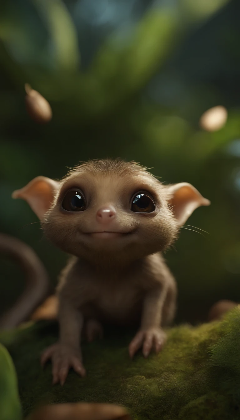 (CBZBB:1.25), ((gremlin),Zhkute, , Beautiful, Fantasy art, deviant art, trending artstation, Digital Art, Detailed, Realistic, humanoid, character, tiny, Cinematic shot, cinematic portrait of a mole gremlin, cute character, looks like a gremlin, large ears, elongated nose, five toes on paws, a huge acorn in its paws, 真实感, Realism, tmasterpiece, Brad Jongsan walks in the jungle (Night of the Fireflies), (higly detailed: 1 1), rough face, natural skin, hiquality, NSFW, pretty eyes, (Detailed face and eyes), (s face: 1 2), tumult, Complementary, real-photo, .....PSD, Lightweight Film Photography, sharp-focus, contrast lighting, Detail Skin, high resolution 8k, Crazy detailing, Realistic, professional photo of a, 8K UHD, dslr, soft light, hiquality, film grains, Fujifilm XT3.