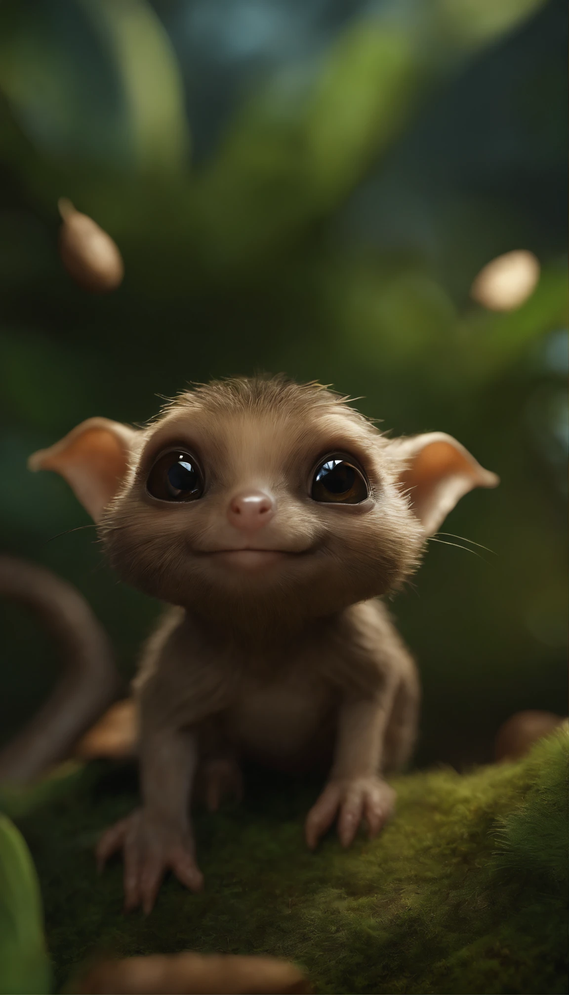 (CBZBB:1.25), ((gremlin),Zhkute, Small, baby, Beautiful, Fantasy art, deviant art, trending artstation, Digital Art, Detailed, Realistic, humanoid, character, tiny, Cinematic shot, cinematic portrait of a mole gremlin, cute character, looks like a gremlin, large ears, elongated nose, five toes on paws, a huge acorn in its paws, 真实感, Realism, tmasterpiece, Brad Jongsan walks in the jungle (Night of the Fireflies), (higly detailed: 1 1), rough face, natural skin, hiquality, NSFW, pretty eyes, (Detailed face and eyes), (s face: 1 2), tumult, Complementary, real-photo, .....PSD, Lightweight Film Photography, sharp-focus, contrast lighting, Detail Skin, high resolution 8k, Crazy detailing, Realistic, professional photo of a, 8K UHD, dslr, soft light, hiquality, film grains, Fujifilm XT3.