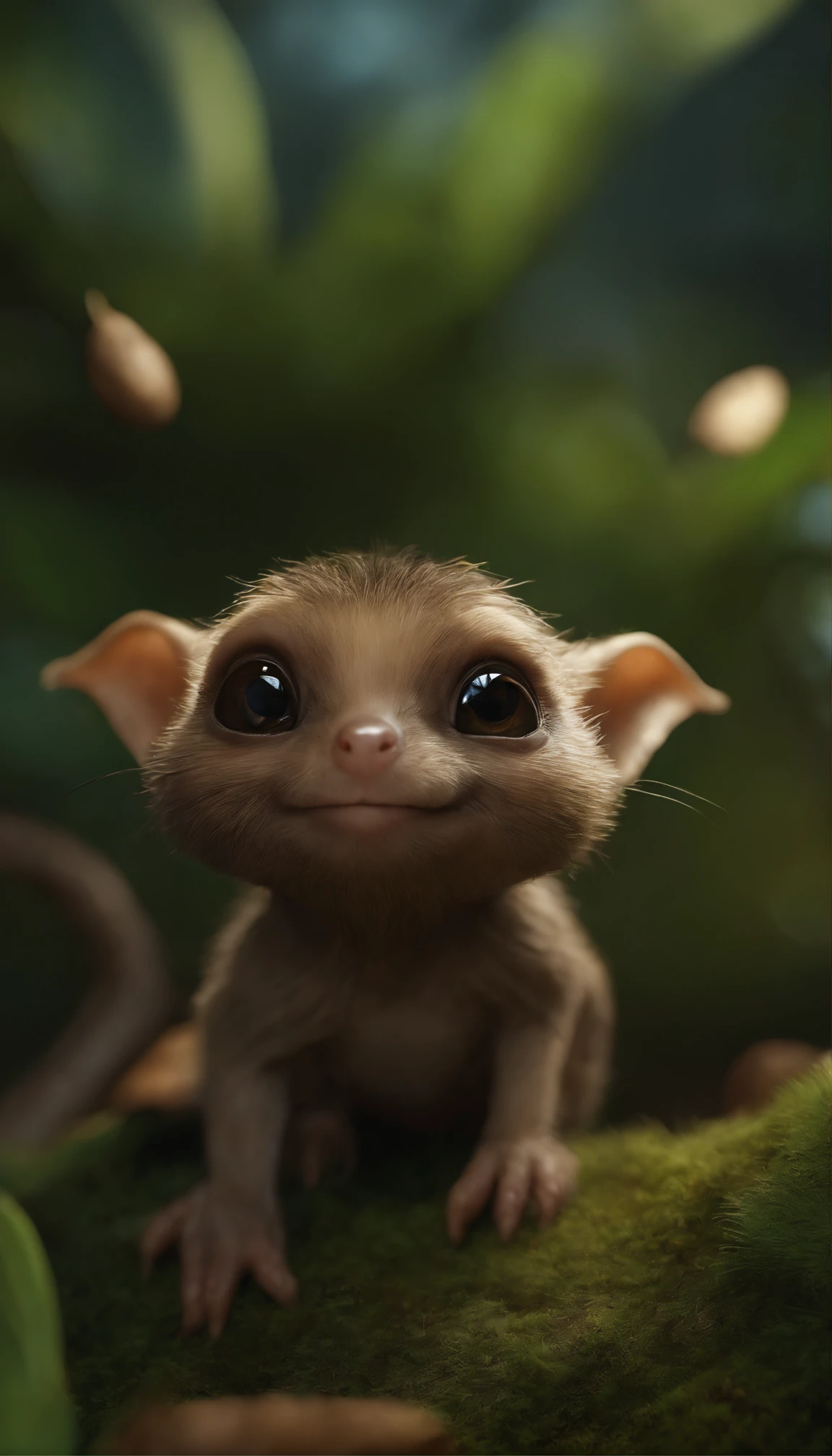 (CBZBB:1.25), ((gremlin),Zhkute, Small, baby, Beautiful, Fantasy art, deviant art, trending artstation, Digital Art, Detailed, Realistic, humanoid, character, tiny, Cinematic shot, cinematic portrait of a mole gremlin, cute character, looks like a gremlin, large ears, elongated nose, five toes on paws, a huge acorn in its paws, 真实感, Realism, tmasterpiece, Brad Jongsan walks in the jungle (Night of the Fireflies), (higly detailed: 1 1), rough face, natural skin, hiquality, NSFW, pretty eyes, (Detailed face and eyes), (s face: 1 2), tumult, Complementary, real-photo, .....PSD, Lightweight Film Photography, sharp-focus, contrast lighting, Detail Skin, high resolution 8k, Crazy detailing, Realistic, professional photo of a, 8K UHD, dslr, soft light, hiquality, film grains, Fujifilm XT3.