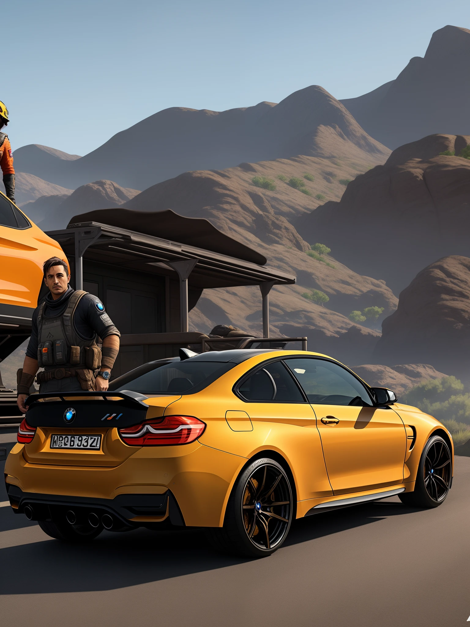 Apex legends characters on a bmw m4