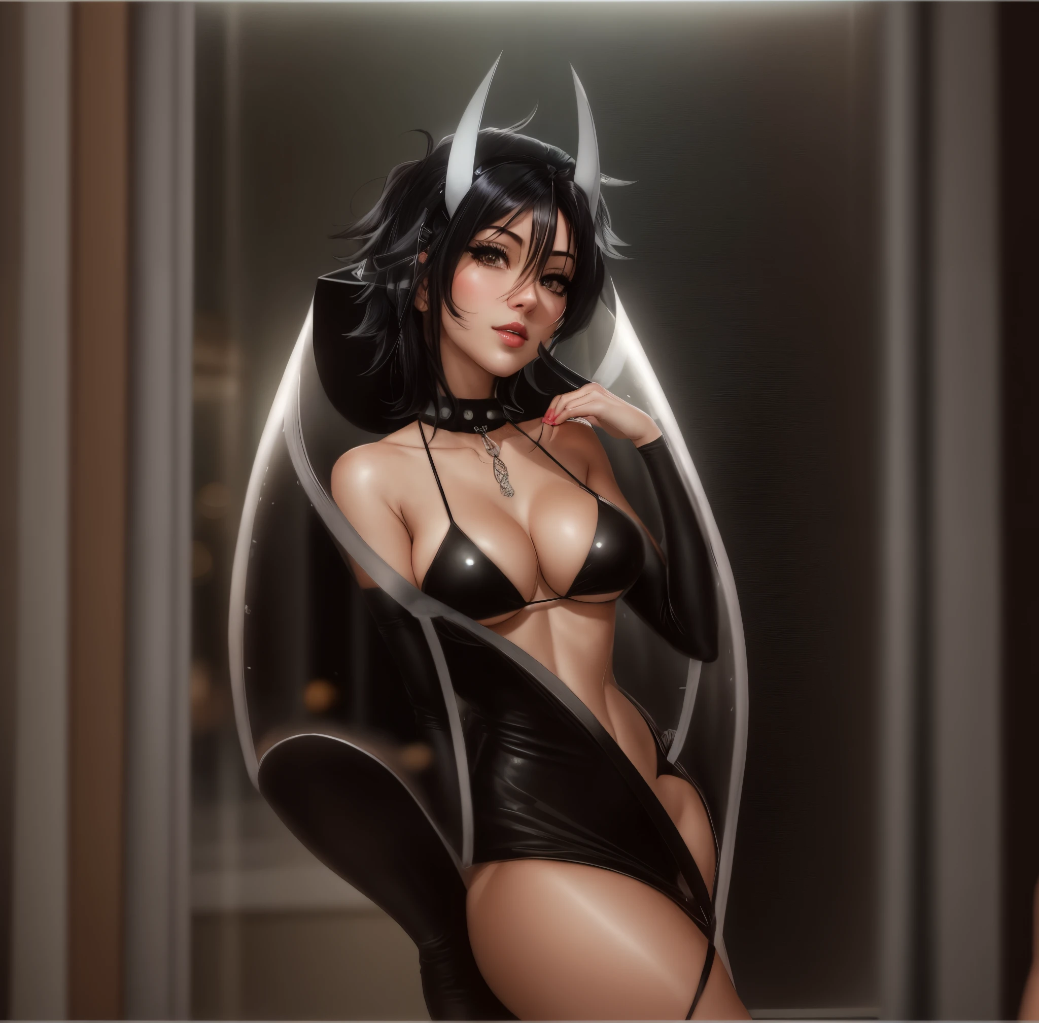 arafed image of a sexy couple posing together in a window, seductive tifa lockhart portrait, tifa, tifa lockhart, tifa lockheart, tifa lockhart portrait, glamorous tifa lockheart, portrait of tifa lockhart, tifa lockhart with Black hair, range murata and artgerm, 8k high quality detailed art