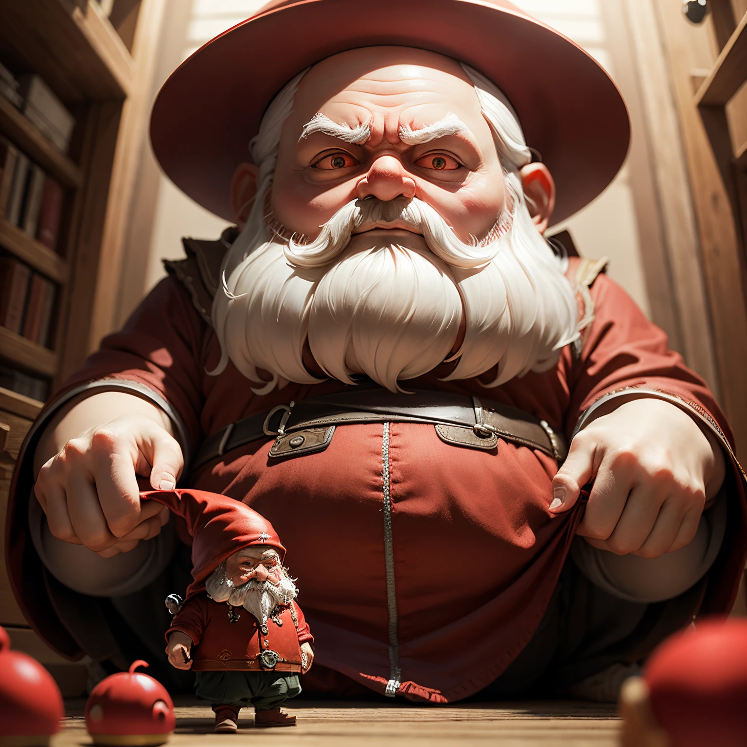 masterpiece、top-quality、ultra-detailliert、creepy red gnome
