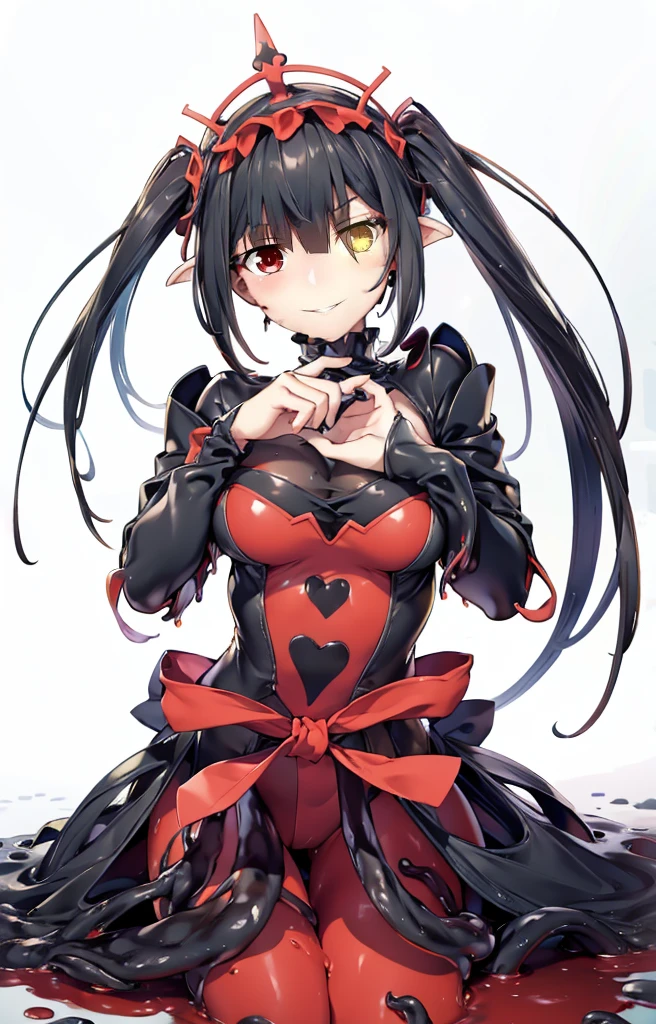 Beautiful girl with big,Infested with disgusting black slime,Body bound by tentacles,Become a sexy clown