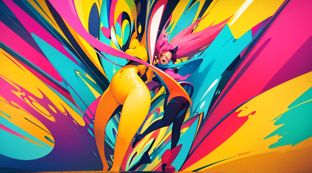 abstract, masterpiece, pure joy and happiness, bold, energetic shapes, vibrant color, feelings of elation and positivity, joyful, happiness, aesthetic, high resolution, high quality