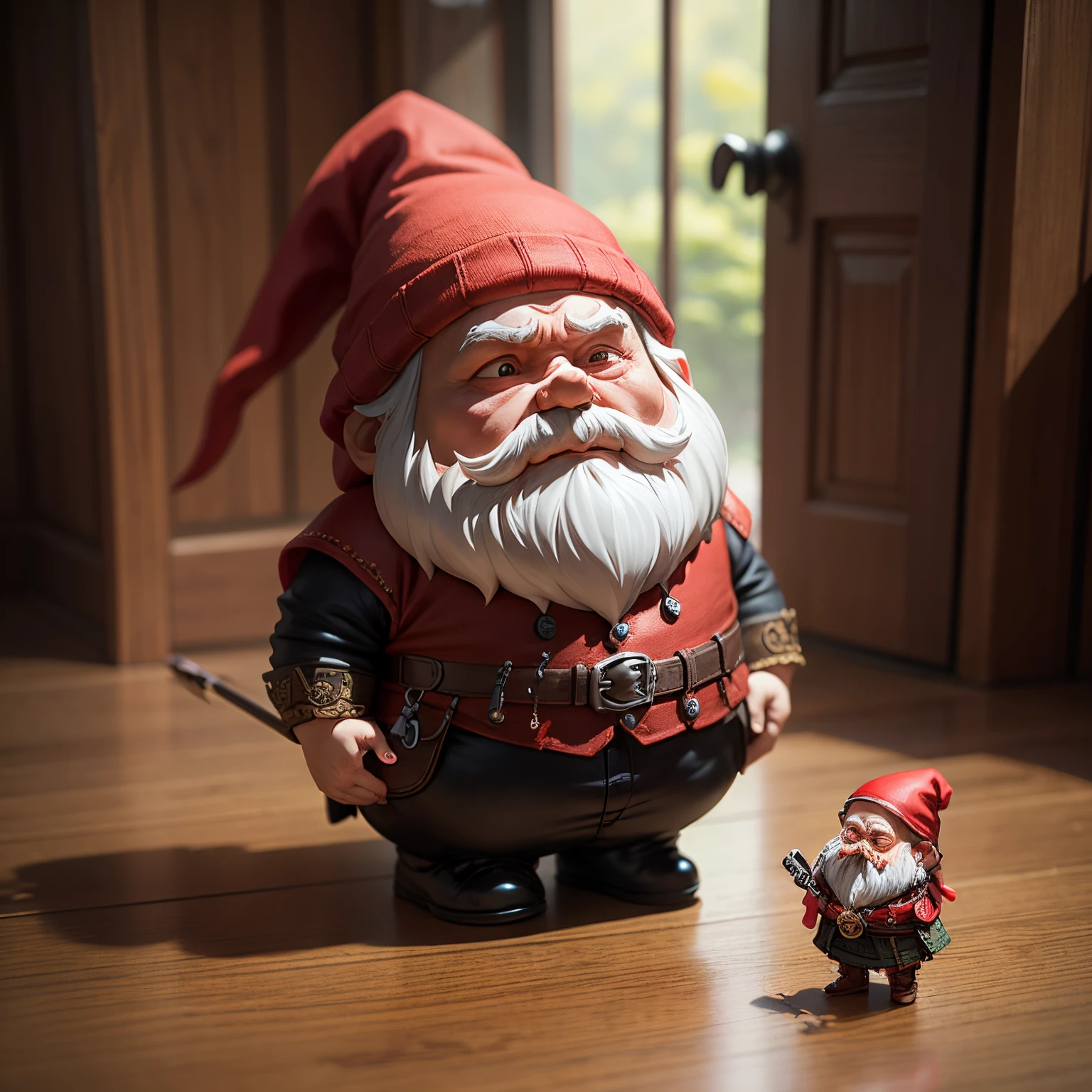 ​masterpiece、top-quality、ultra-detailliert、creepy red gnome