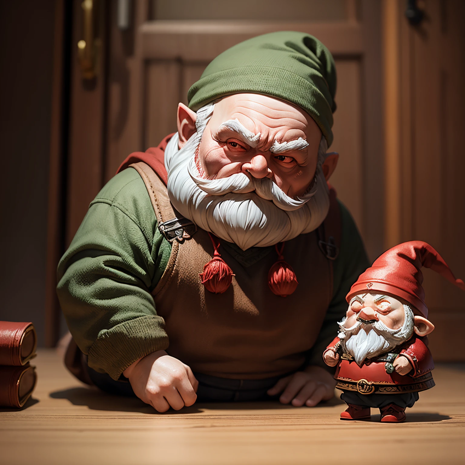 masterpiece、top-quality、ultra-detailliert、creepy red gnome