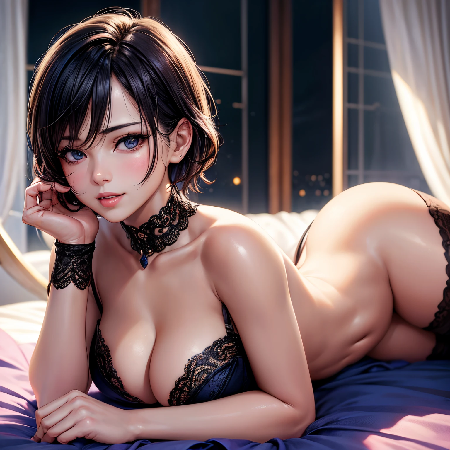(Best Quality,4K,8K,hight resolution,masutepiece:1.2),Ultra-detailed,(Realistic,Photorealistic,Photorealsitic:1.37),Illustration,Erotic,Sexy,Sensual milf, Seductive,close-up,greedy eyes,Engaging pose,Vivid colors,Soft lighting,Breathtaking beauty,long dark eyelashes,Plump and juicy lips,tiny body,Short hair,Cute and seductive,exquisitedetails,desirable,beautiful curves,well-shaped figure,a captivating gaze,Provocative,enticing,Sexy lips,Impatient,Bold and confident,flawless complexion,Powerful gaze,Enchanting Aura - Gentle, seducting smile,Mysterious atmosphere,Black lingerie,Sultry atmosphere,erotic posing,Tone of desire,Teasing the,burning passion,Erotic lighting,Sublime beauty,charmed,sexy charm,suggestive,Glamorous,Delicate and sensual,The perfect blend of innocence and sensuality,exclusive,zora々Beauty,Mischievous,Erotic seduction,sexyposture,Naughty,Sensual brilliance,charmed,Erotic art,Irresistible charm,enticing.short-hair、AHE Face、Sweet face、A 、Doing Falachio、Lips are erotic、Cute eyes、The face is cute、Eye expressions are not sharp、being thin、M-shaped leg spread fullnude、fullnude、Having sex、Sausages are added、The yukata is peeled off
clew:Wait a minute,Generate images related to prompts in Stable Diffusion。