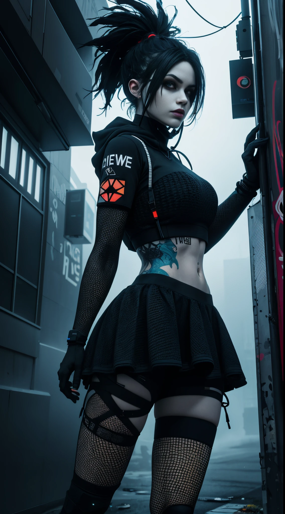 fog, Majestic, Cyberprep, amigurumi, body shot, Motion graphics, Contrasty, Print, bright colors, Gurokawa, moody lighting, UHD, Magnificent, Cybergoth, graffiti, wide-angle, Blender rendering, High contrast, Sound art, bleak colors, Hackercore, low key lighting, super realistic, high detailed, dramatic lighting, 4k