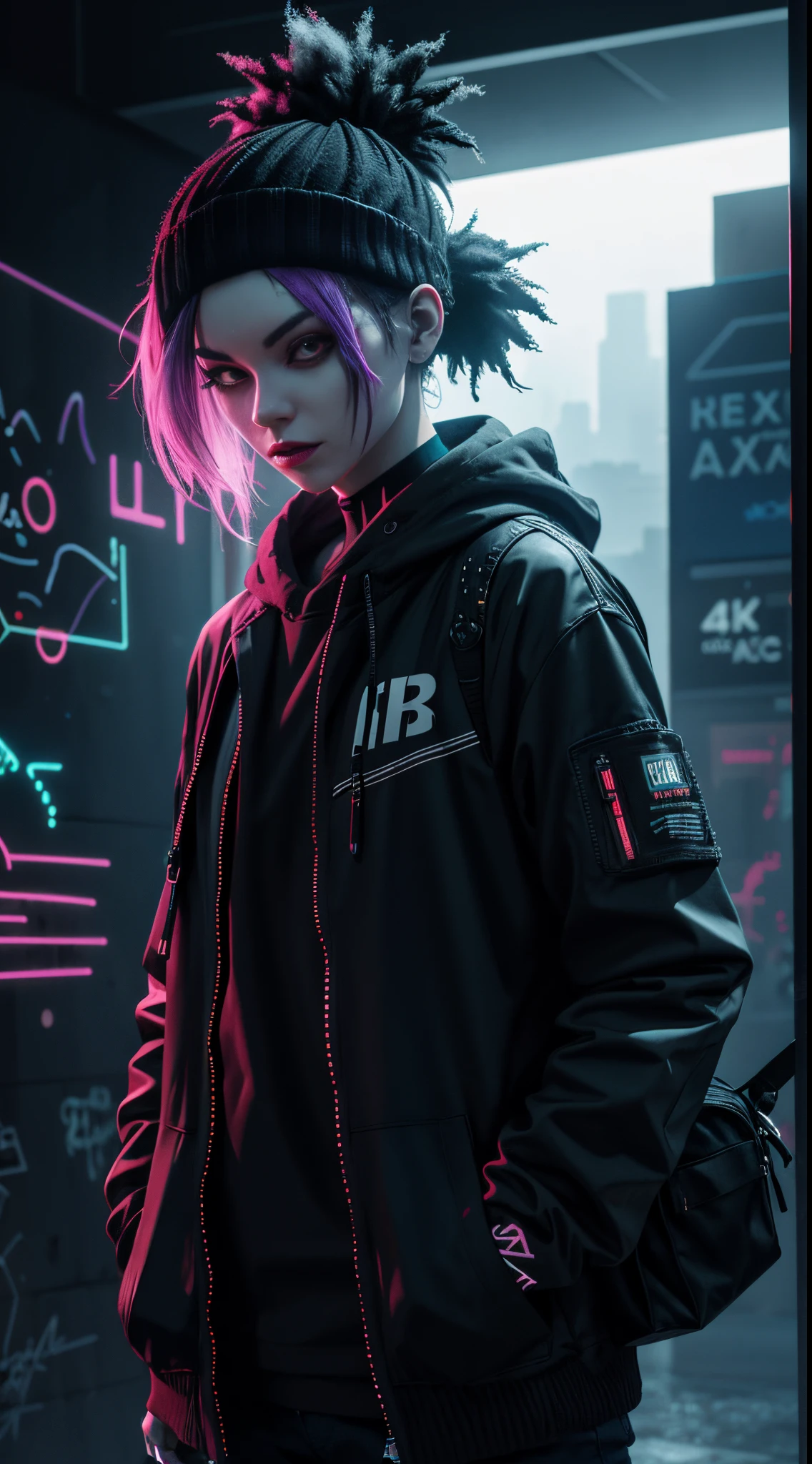 fog, Majestic, Cyberprep, amigurumi, body shot, Motion graphics, Contrasty, Print, bright colors, Gurokawa, moody lighting, UHD, Magnificent, Cybergoth, graffiti, wide-angle, Blender rendering, High contrast, Sound art, bleak colors, Hackercore, low key lighting, super realistic, high detailed, dramatic lighting, 4k