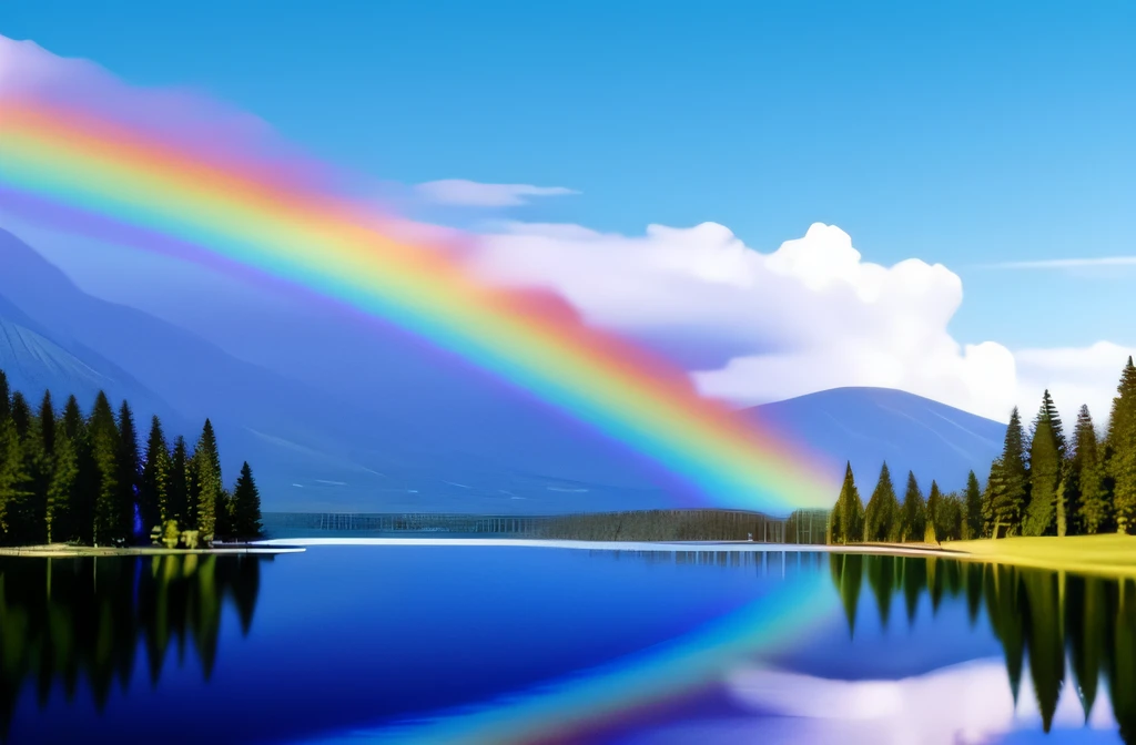 make a rainbow on the lake