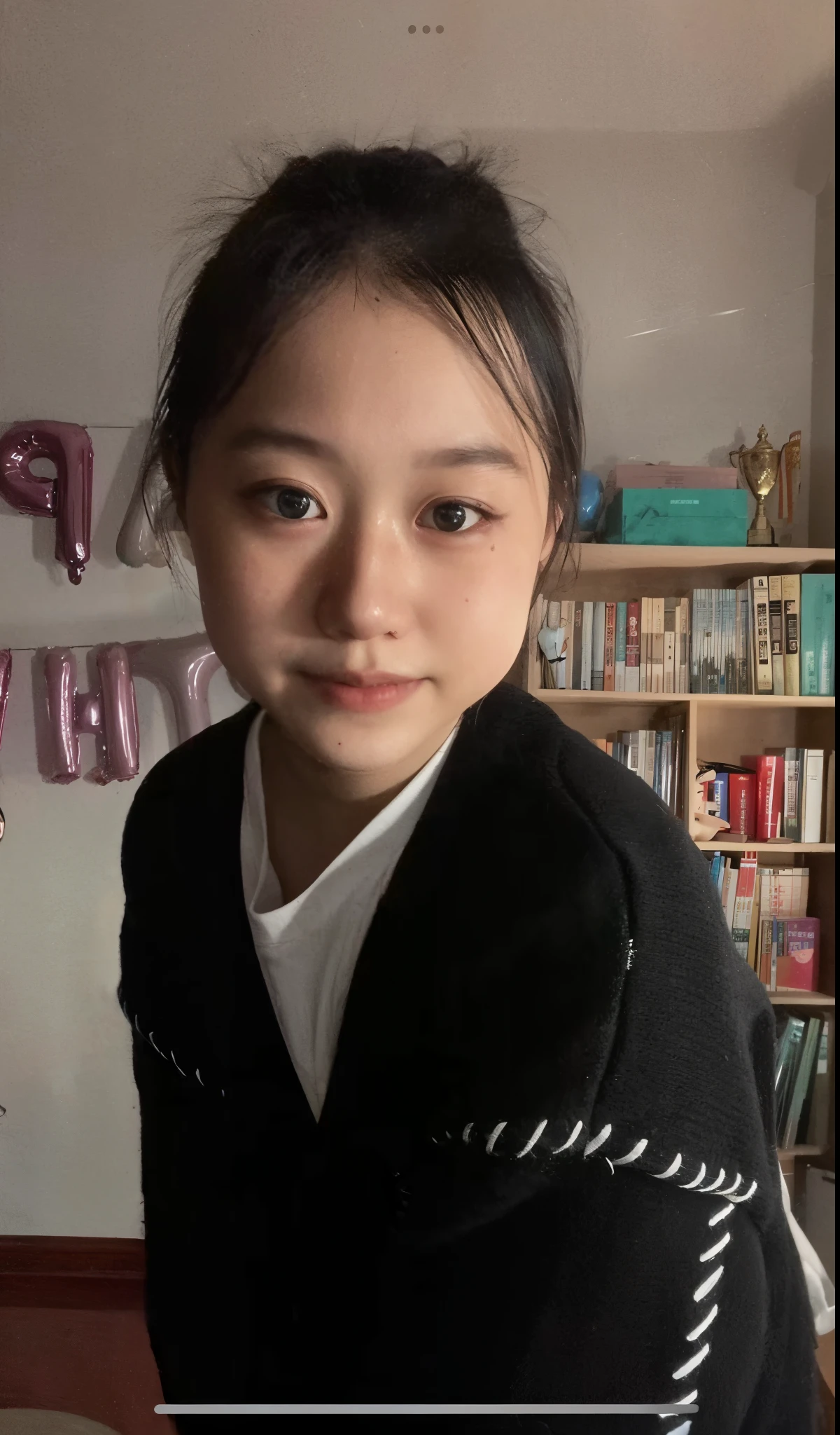 There was a young girl standing in front of the cake, xintong chen, Young Asian girl, wenfei ye, young and cute girl, Cute young girl, Korean girl, Chinese girl, xision wu, young cute wan asian face, wenjun lin, jaeyeon nam, mingchen shen, Ruan cute vtuber, yanjun cheng