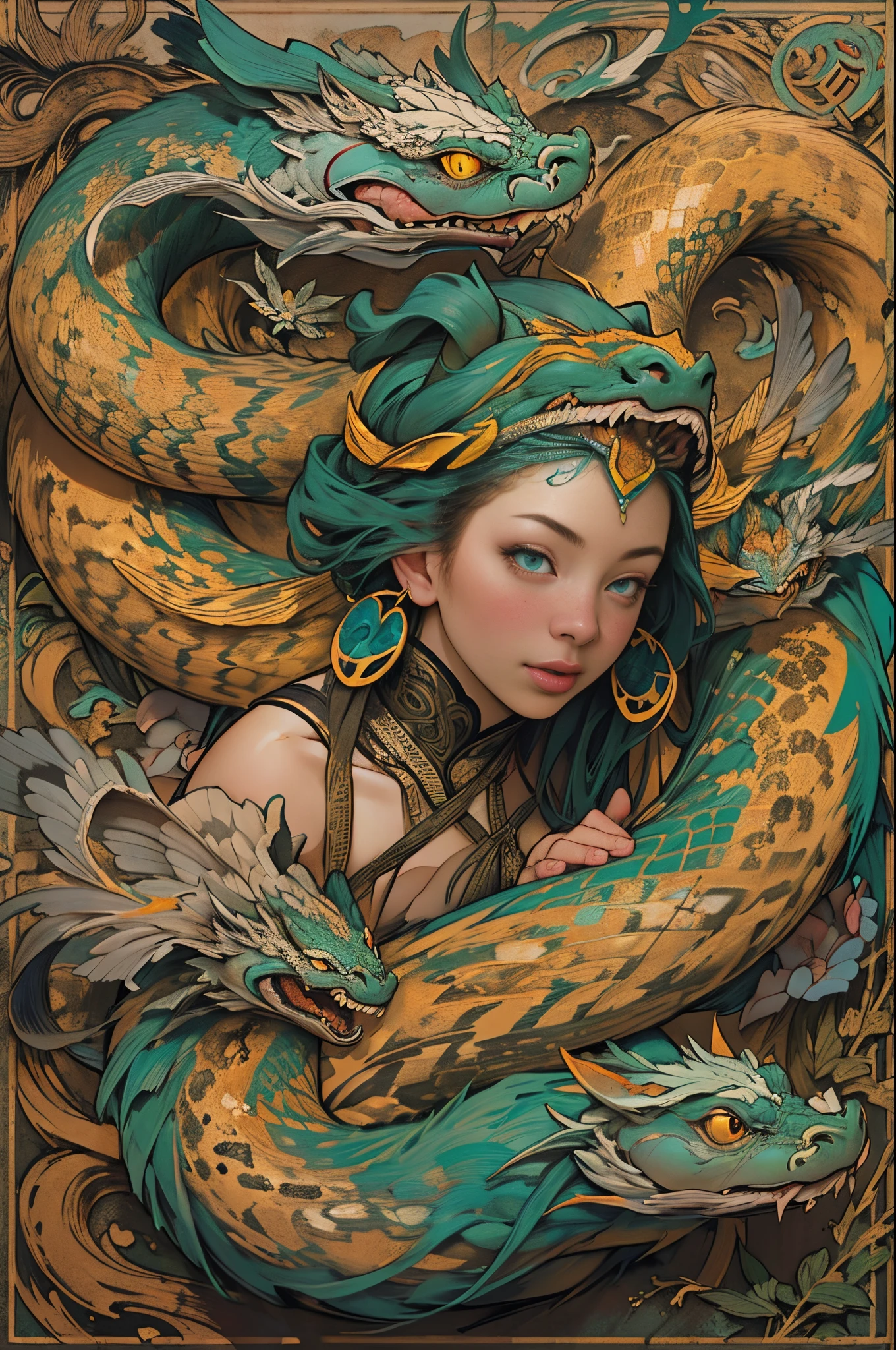 Describe a story about Nuwa creating human beings（Chinese mythology），（Make people：1.5），Nuwa is the ancient goddess of creation，ella（Nu wa（goddess with human body and snake tail：1.5，snake tail：1.5））Created man from yellow clay。She leads the rope into the mud and pulls and swings ，The splashes of mud turned into a lot of people 。Deep background，absurderes，Fantastic and incredible，Epic composition，(Complicated details，Hyper-detailing:1.2)，Ultra photo realsisim, epic realistic, ((com cores neutras)),(pastel colour:1.2), Hyper-realistic, + cinema shot + Dynamic composition, Incredibly detailed, Sharpen, Cinematic, warm lights, Light effect, Dramaticlight, (Intricate details:1.1), the complex background, (greg rutkovsky:0.8), (Teal and orange:0.4），Epic, Detailed face, Detailed eyes，fully body photo，Fly in the sky，(Complex intricate sections:1.1)，（Correct anatomy：1.5），（Complete and beautiful five fingers：1.2），（correct perspective：1.5）