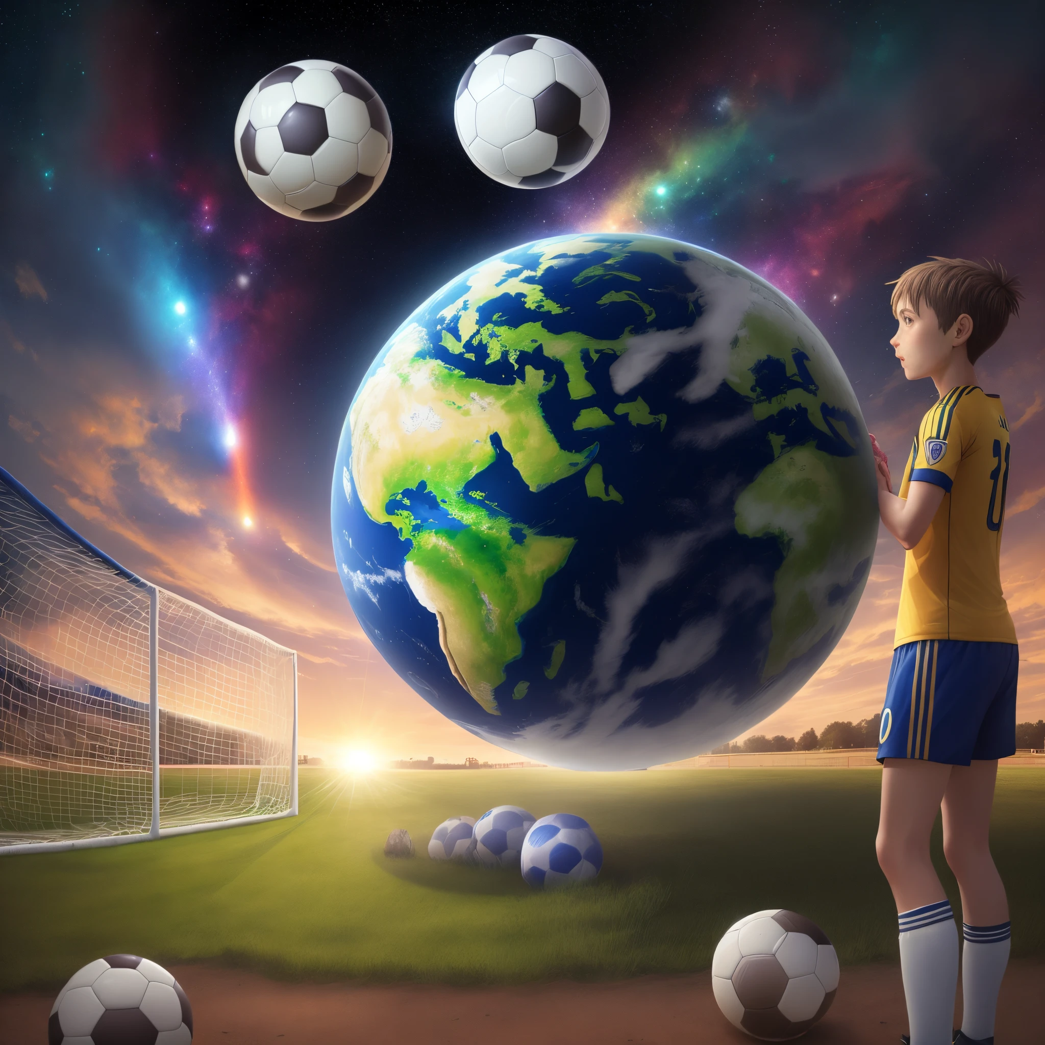 Soccer ball mix erth planet