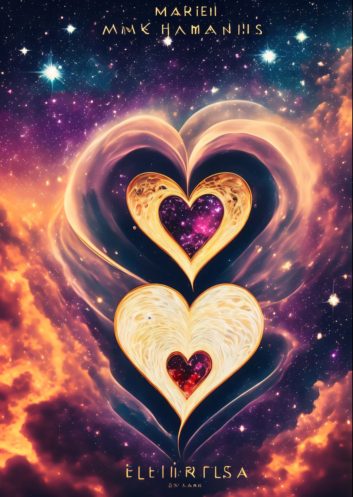 Pls make me a album cover of the galaxy in the background and a heart in the middle with the words Euphoria in cursive and a shooting star going through that heart in the words that say written by Desean Micheal barns