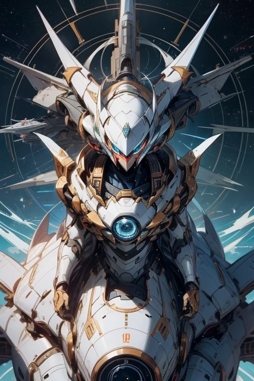 a close up of a clock with space in the background, by Kilian Eng, space art, dialga the pokémon, sitting on top of a cryopod, bird\'s eye view, white fox anime