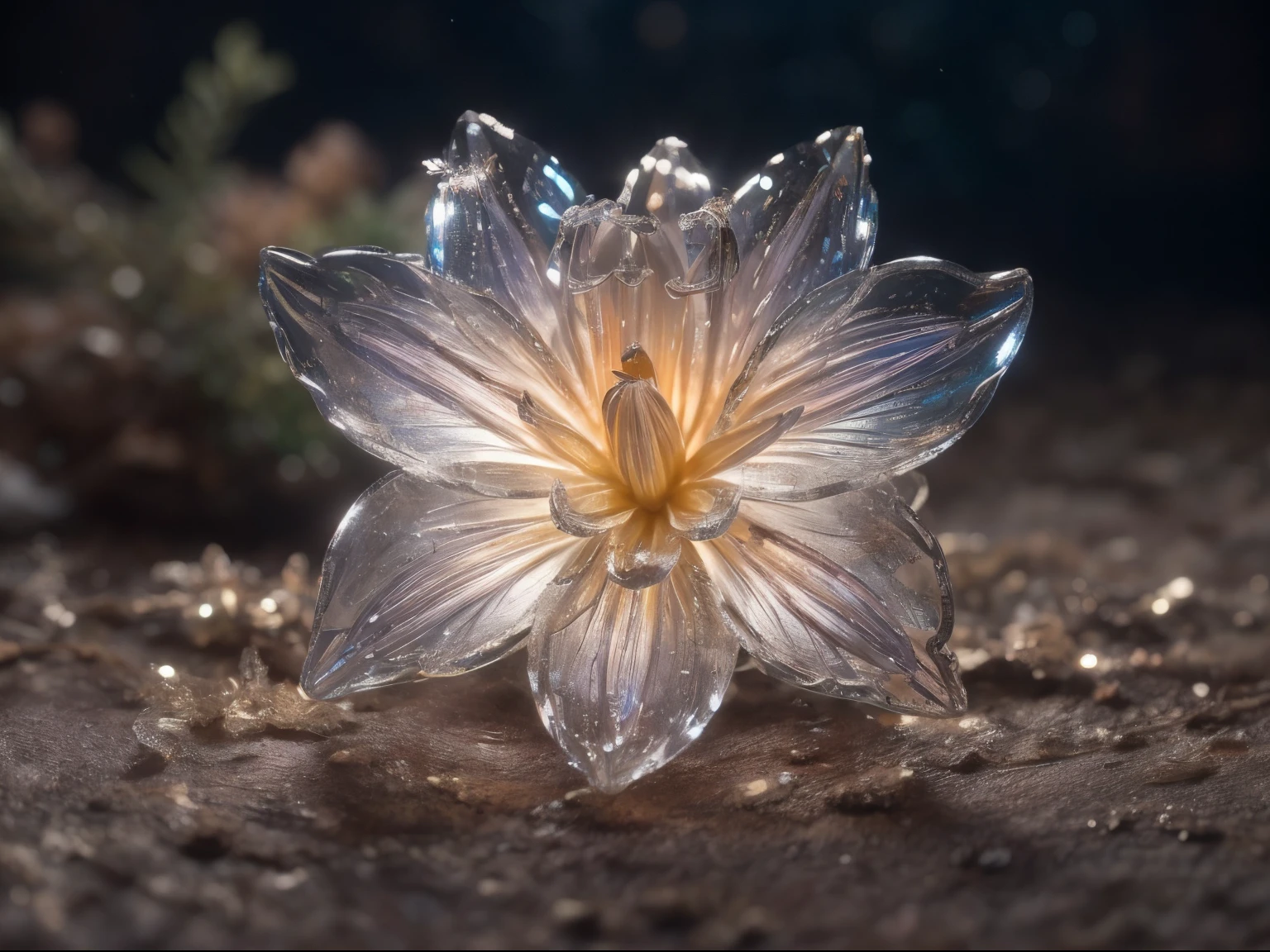 Crystal Lily, Fanciful, intergalactic, cleanness, kirakira, kirakira, Gorgeous, Colorful, amazing photo, dramatic lighting, photorealisim, ultra - detailed, 4K, depth of fields, hight resolution