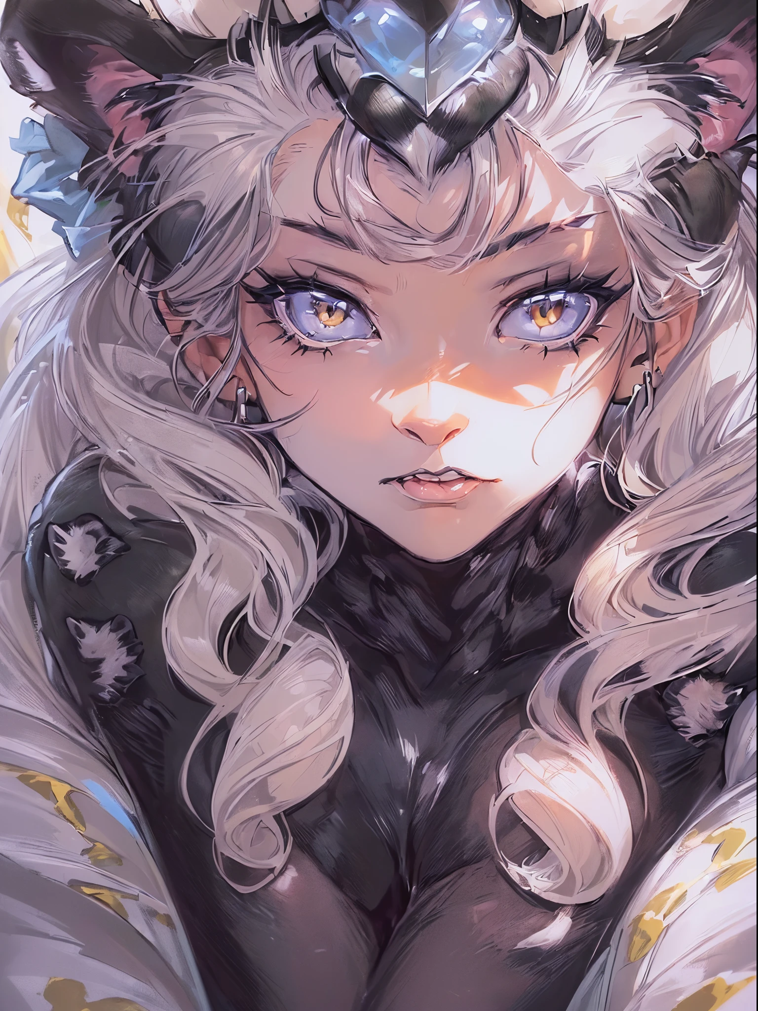 ((Finest quality)),(超A high resolution),(ultra-detailliert),(Meticulous portrayal),((Best Anime)),(Finest works of art),(Ultra-Precision Art),(The art of astounding depiction,Overwhelming depiction:1.5),(Complex and detailed fantasy art:1.6), (One queen:1.7),(A dress with precise and detailed description:1.5),(Beautiful and well-groomed face:1.5),Light makeup:1.4, (A black leopard snuggles up to her:1.5)