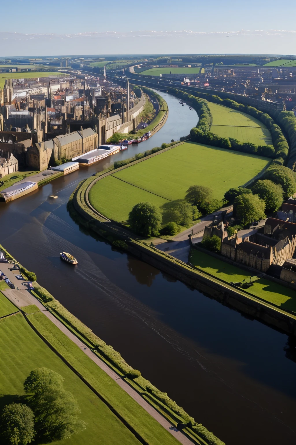 Highly detailed stunning York, river Ouse landscape, Yorkshire