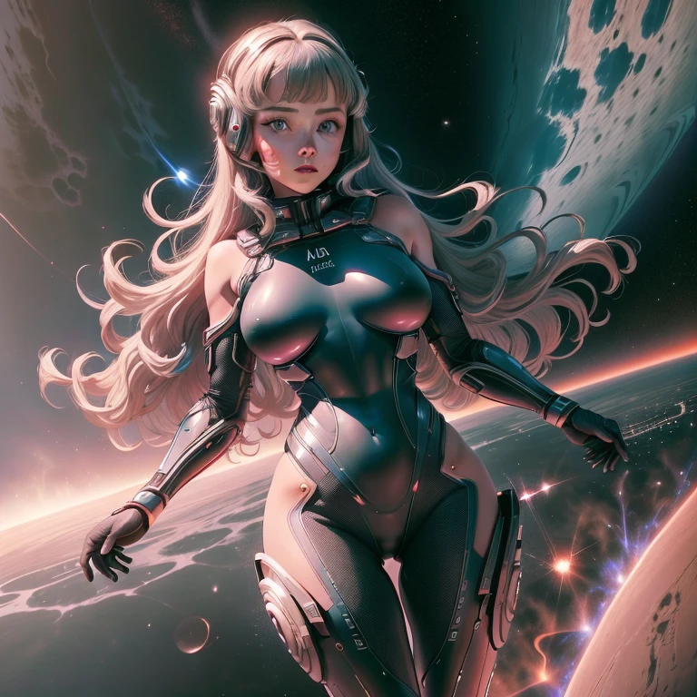 "(A mais alta qualidade de imagem), (incrivelmente detalhado), (photo-realistic:1.1) 1girl, representing a female space alien, space suit types skin tight swimsuit, seios, sexy, Erotic, sedutor, capacete futurista elegante, beautiful face, space, universo, standing on the red planet of Mars."