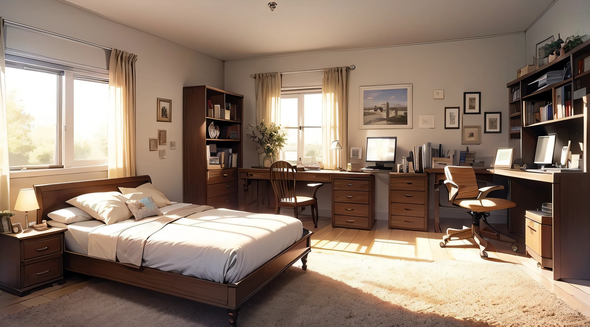 Bedrooms，bunk，book case