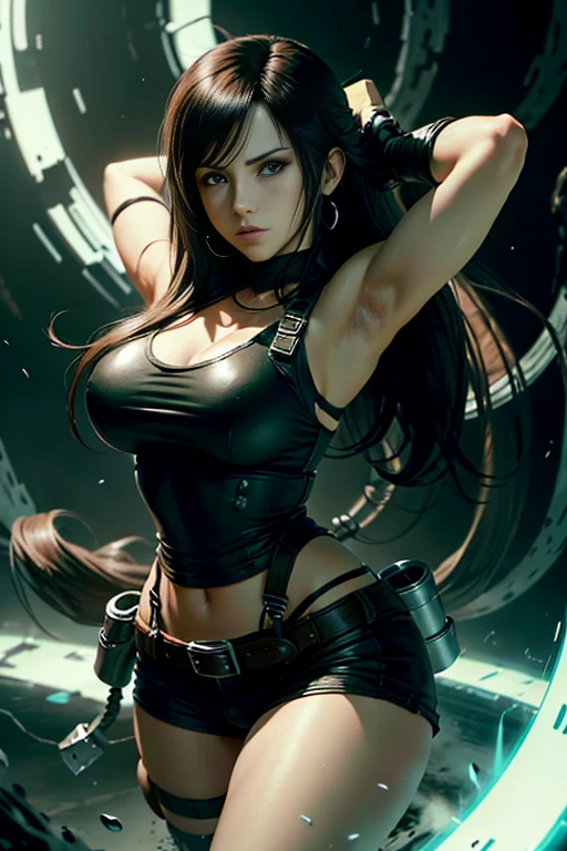 Tifa de Final Fantasy 7 com dano de batalha