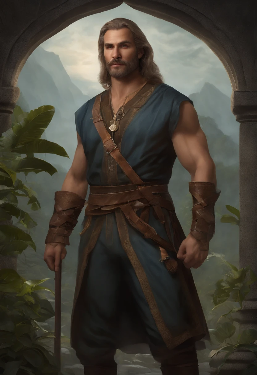 Ahti is captured at the heart of an ancient and sprawling labyrinth of stone formations, bathed in the soft glow of torchlight. He is seated on a stone pedestal, surrounded by intricate symbols and artifacts, as he engages in the ancient practice of scrying, seeking insight from the mystical energies that permeate the labyrinth.,Control,Ahti's appearance is as distinctive as his personality. He is portrayed as a middle-aged man with a unique and intriguing aesthetic.
Ahti has a weathered and rugged appearance, suggesting a life lived close to nature and the elements. He has a strong and slightly weather-beaten face, with deep lines etched across his forehead and around his eyes, hinting at a life filled with wisdom and experience. His eyes are bright and piercing, reflecting a keen intellect and a hint of mischief.
Ahti's salt-and-pepper hair is thinning, with a receding hairline. He has no beard. His hair is slightly unkempt, contributing to his overall unconventional and carefree appearance.
Ahti's attire is equally unique. He is often seen wearing a worn, navy blue janitorial uniform, complete with a matching cap. The uniform is adorned with various patches and emblems, hinting at his long-standing association with the FBC. Despite its worn appearance, the uniform is always clean and neat, suggesting a sense of pride in his role as the janitor.
Around his neck, Ahti wears a pendant or talisman, the specific design and meaning of which remain unknown. This pendant often catches the light, drawing attention to it and further adding to the air of mystery surrounding Ahti.
Ahti's overall demeanor and posture exude a sense of confidence and ease. He moves with a relaxed and unhurried gait, seemingly unaffected by the chaos and supernatural occurrences surrounding him. His presence commands attention, and his enigmatic aura is enhanced by his distinct appearance.
Ahti stands at an average height, with a sturdy and robust build that suggests strength and resilience. His physique is not overly muscular, but there is a sense of underlying power and endurance in his frame. He carries himself with a relaxed and confident posture, often standing tall with his shoulders back.
His weathered face is characterized by a slightly tan complexion, indicating exposure to the elements and a life spent outdoors. Deep lines and wrinkles etch his forehead and the corners of his eyes, hinting at a lifetime of wisdom and experiences. His eyes themselves are a striking shade of blue or gray, possessing a sharp and perceptive gaze that seems to hold more knowledge than he lets on.
Ahti's hair is a mix of gray and silver, cropped short and slightly disheveled. It has a natural, tousled appearance, adding to his rugged charm. His thick, bushy mustache matches the color of his hair and frames his mouth, giving him a distinctive and memorable look.
Facial hair aside, Ahti maintains a clean-shaven appearance, with no other prominent features or facial embellishments. His lips are slightly thin but often curve into a warm and enigmatic smile, revealing a glimpse of his playful nature.
In terms of attire, Ahti is typically seen in a worn and faded navy blue janitorial uniform. The fabric is well-used but meticulously clean, suggesting a meticulous attention to detail. The uniform includes a short-sleeved button-up shirt, trousers, and a matching cap that he often wears low on his forehead. Various patches and badges adorn the uniform, indicating his long-standing association with the FBC.
Ahti's hands, often gloved for his janitorial duties, are weathered and calloused, further emphasizing his hardworking nature. There is a sense of strength and dexterity in his hands, reflecting his ability to handle any task thrown his way.
Overall, Ahti's physical appearance combines ruggedness with a sense of mystery and wisdom. His weathered features, striking eyes, and distinctive mustache contribute to his unique and memorable appearance, enhancing his enigmatic presence., male