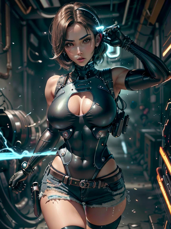 (Nova Iorque: 1.3), (quadrado do tempo), (piece of master,
best quality: 1.2)(Zumbis no fundo: 1.2), Alice Resident Evil, 1 girl, somente, cabelos longos, seios, sorrir, seios grandes, brown hair, olhos azuis, Oeste, cabelo grande, blonde hair,
cabelos claros, separated-lips, traje, Cabelos em dois tons, jaqueta aberta, outlined lips, Bodysuit preto, umbigo coberto, maquiagem, musculoso, headband, Abs, pele apertada, roupas pretas apertadas, muscular female, franja tingida,
Bodysuit preto, Fato de corpo inteiro, (shorts e cinto de couro: 1.5), (Arma Big Tech: 1.3), Olhando para o Viewer, (middle boobs: 1.3),
(seios pendurados: 1.3), (seios cheios: 1.3), (realismo: 1.5), (Realisitc: 1.4), (Absurdidade: 1.4), 8k, ultra-detalhado, Mulher bonita detalhada, (somente: 1.4), 1girl, (Visualizador voltado para:1.2),
