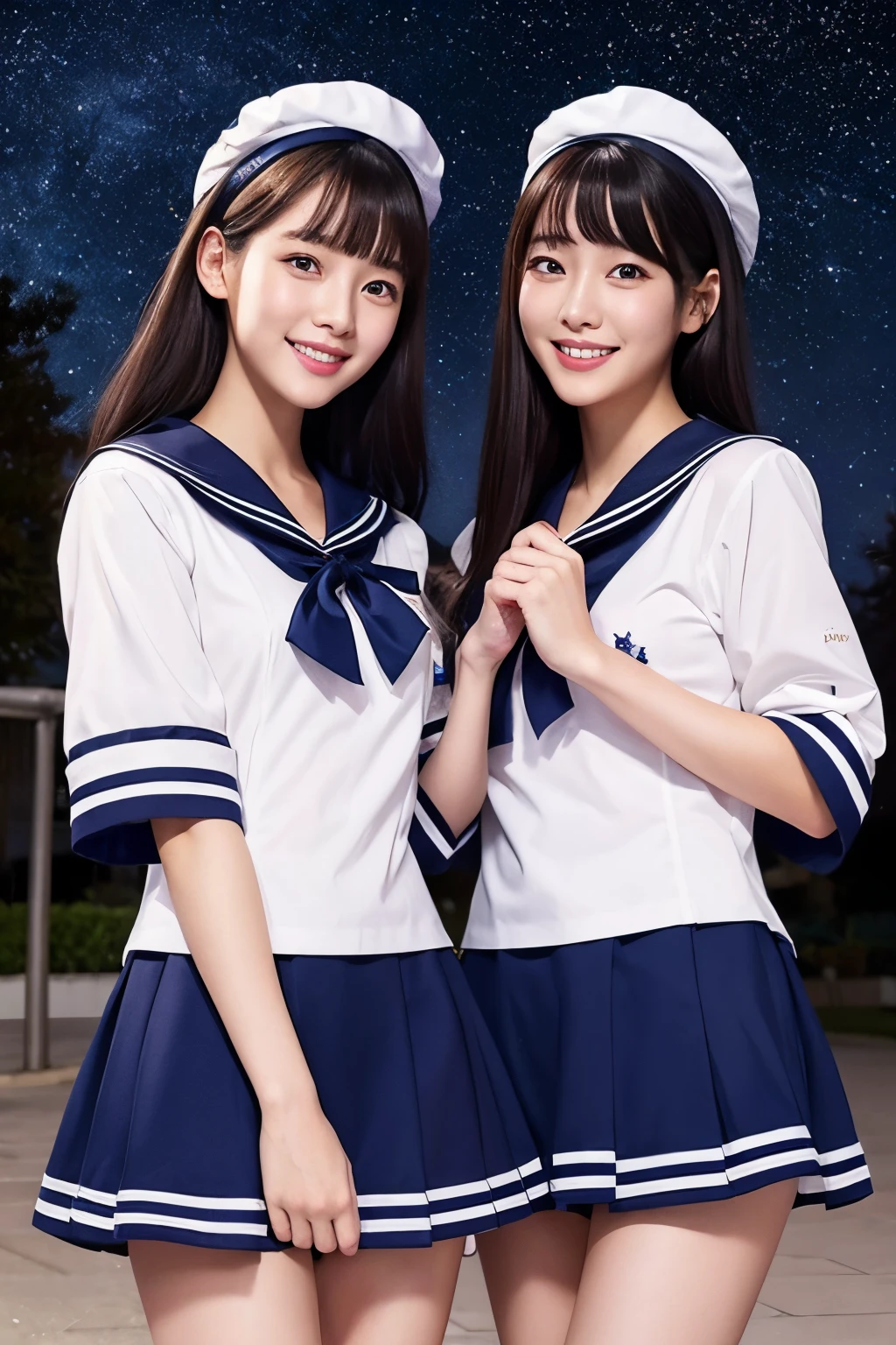 twinsies Starry sky Maids a sailor suit a beauty girl smil エロ