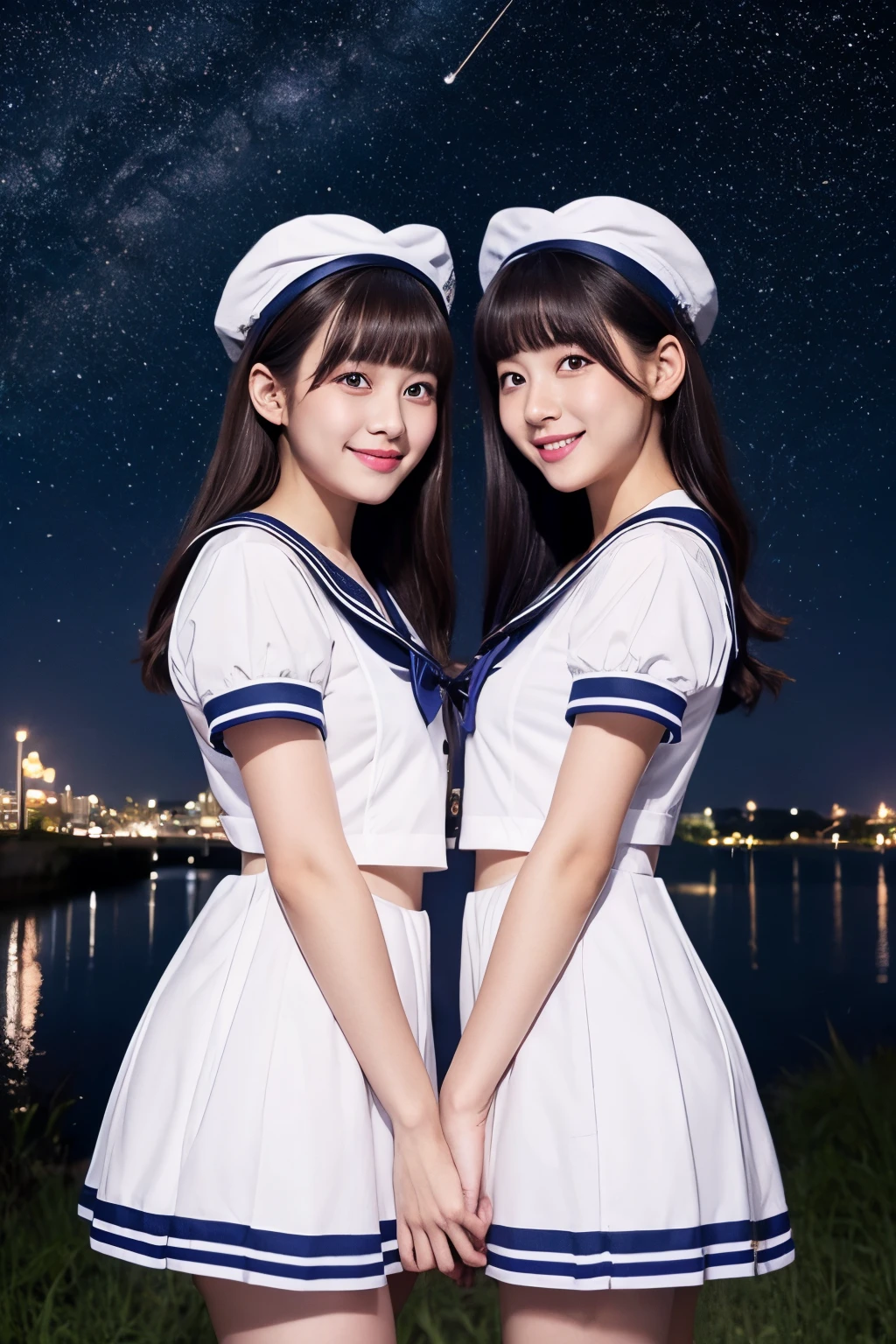 twinsies　Starry sky　Maids　a sailor suit　a beauty girl　smil　エロ