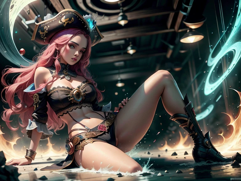 Original, full body photo looking at camera, papel de parede muito detalhado, very detailed illustrations, (1 Menina) , corpo feminino perfeito, olhos bonitos, (rosto delicado) , (seductiveexpression) , olhos, impacto,
Pirate hat, traje de pirata1.5, pirata, navio pirata, red-lips, de baixo1.2, quadris largos, lap1.3, luvas pretas,
(pele brilhante) , (best ilumination) , (detalhe super-complexo) , 4K Unity, (CG super-detalhado: 1.2) , (8K: 1.2), octane rendering
Dynamic, flutuante, luminoso, pintura original de League of Legends, Wide angle of view: 2,
pureerosface_v1