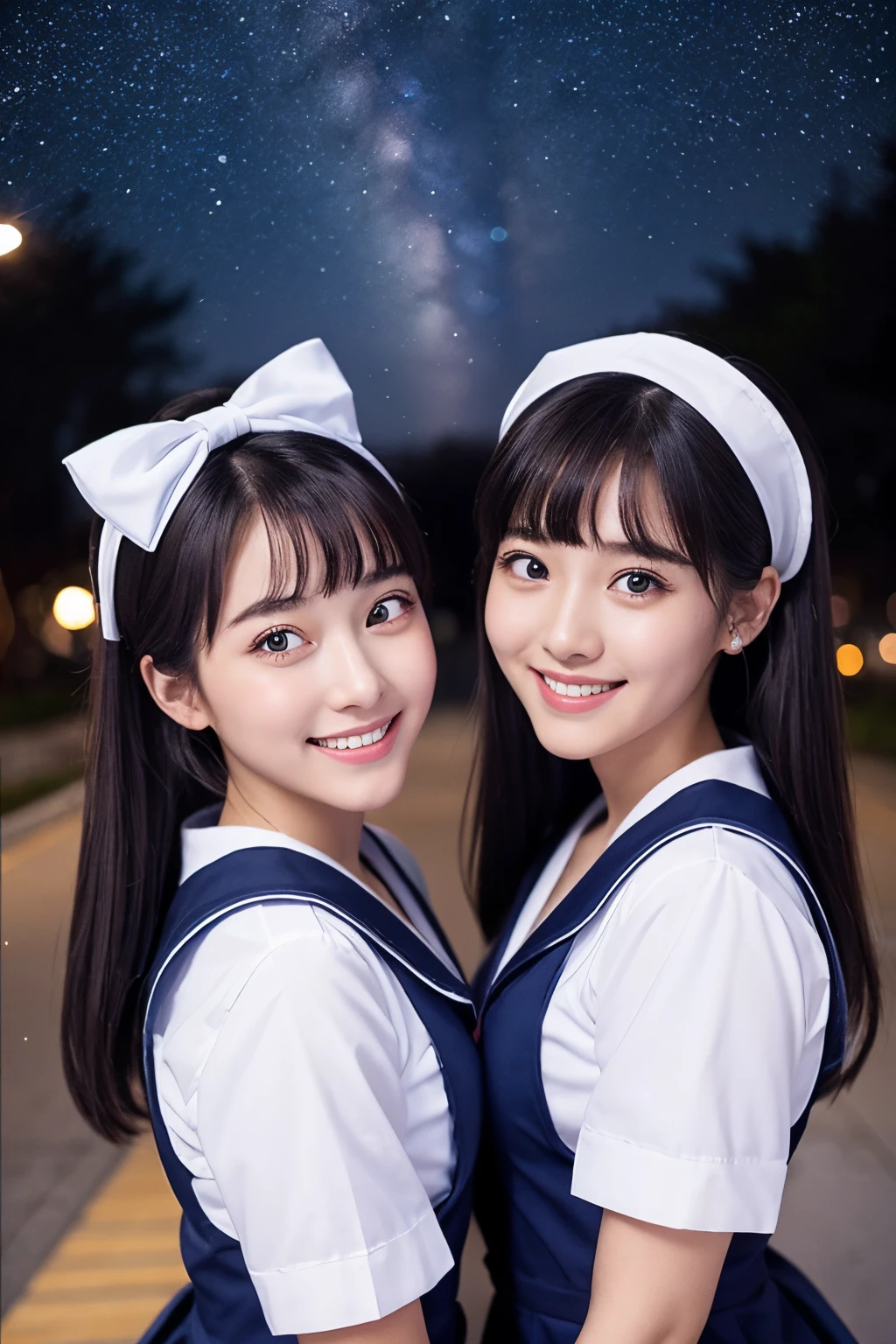 twinsies Starry sky Maids a sailor suit a beauty girl smil エロ
