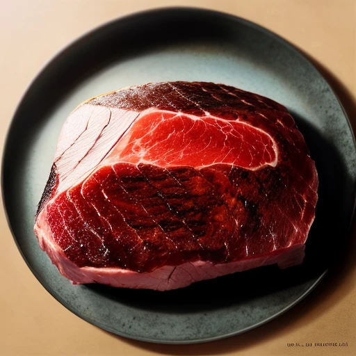 Delicious food illustration, meat, Juicy colors, Hyperreal photo of