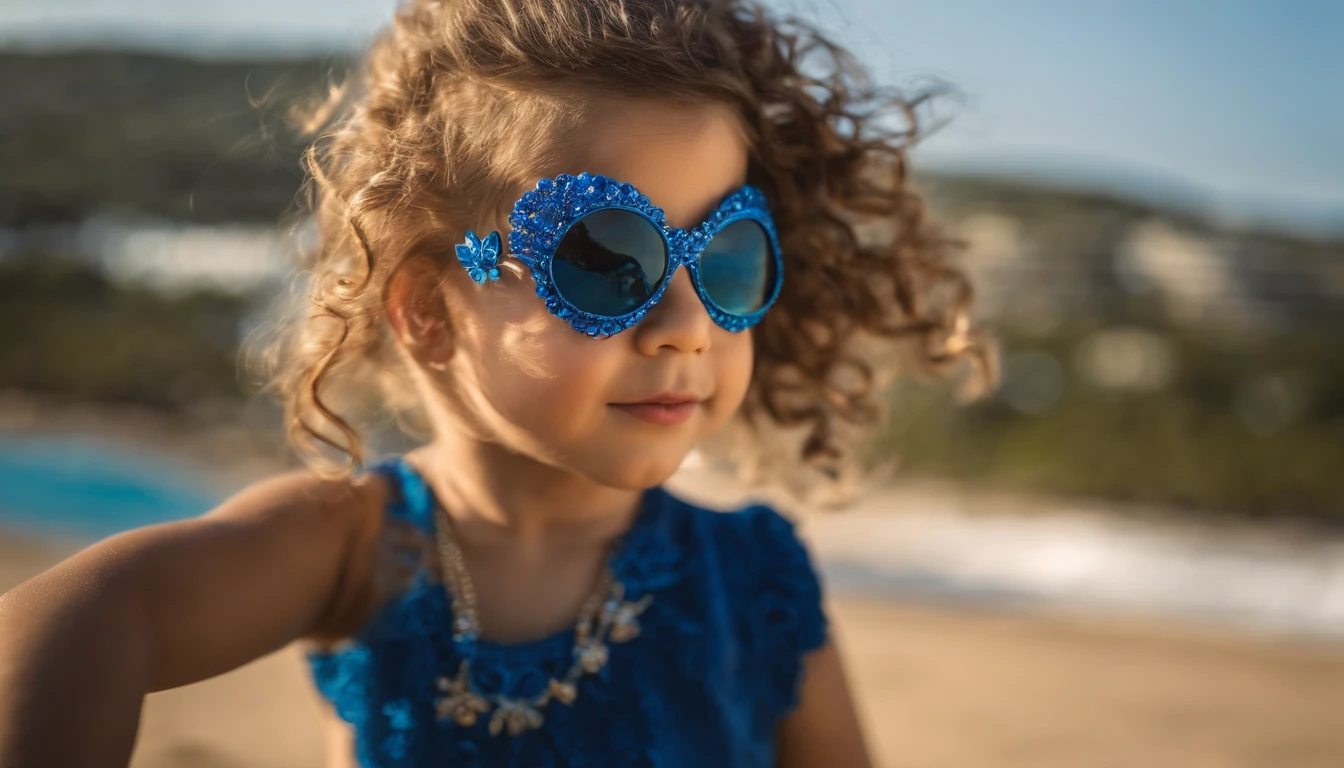a  wearing sunglasses, playing in the beach, realistic photograph, taken with a 50 mm, canon, no watermark, strong facial expressions, highly realistic, natural style