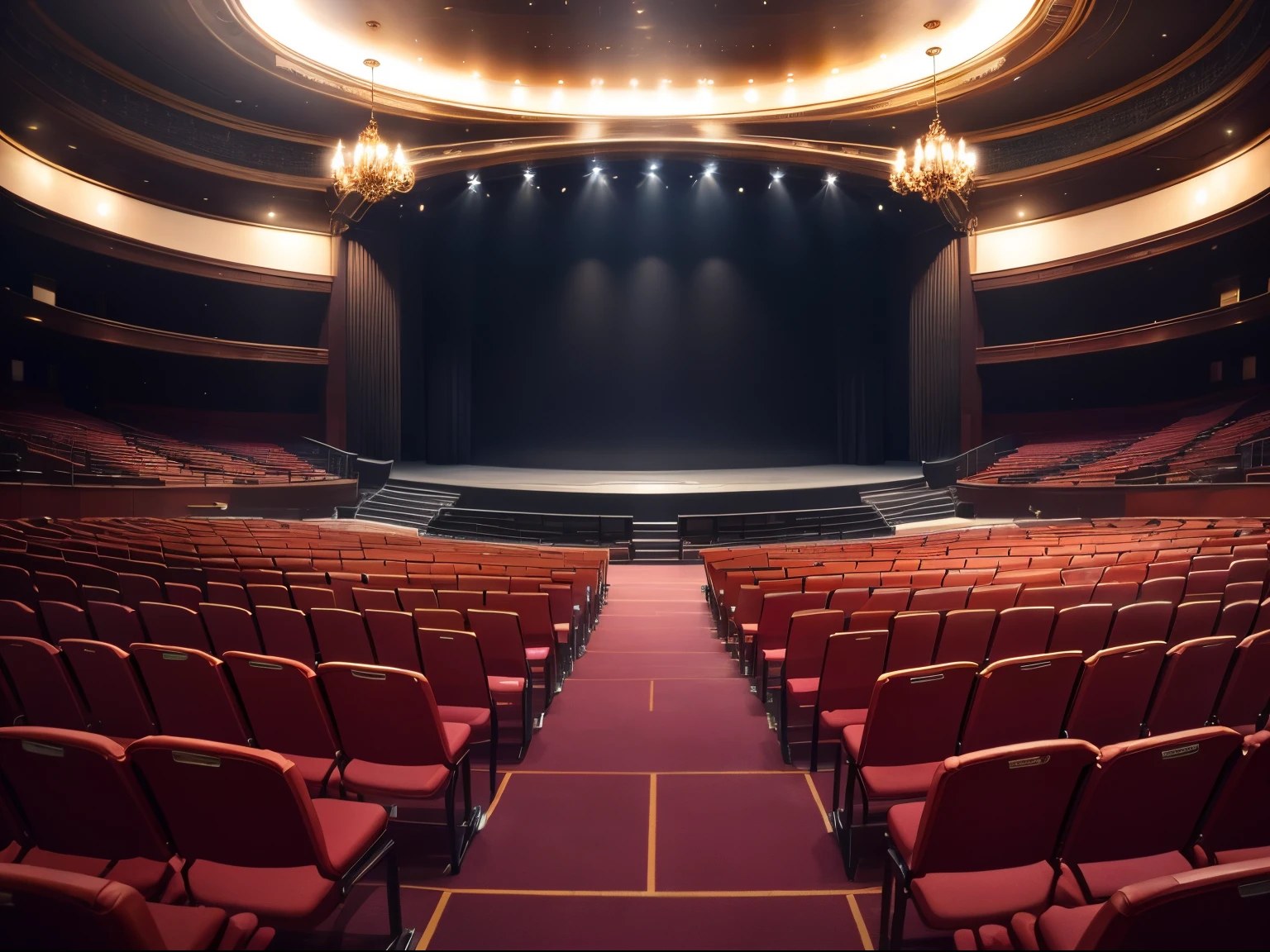 A spacious auditorium for a prestigious business event attracts attention with its elegant design and modern elegance. O palco e a tela ocupam o centro do palco, refletindo uma atmosfera profissional repleta de expectativa. Esta imagem impressionante, photographed with impeccable clarity, showcases the auditorium's cutting-edge architecture and cutting-edge technology. Cada detalhe, from polished surfaces to crisp signage, exudes sophistication and highlights the venue's commitment to excellence.