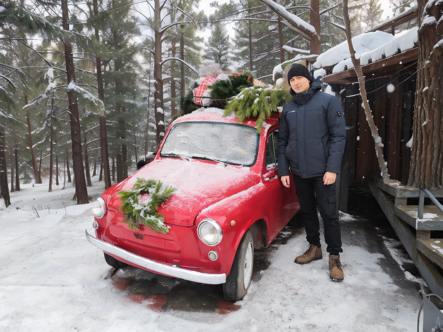 Winter Forest, New Year’s, garland