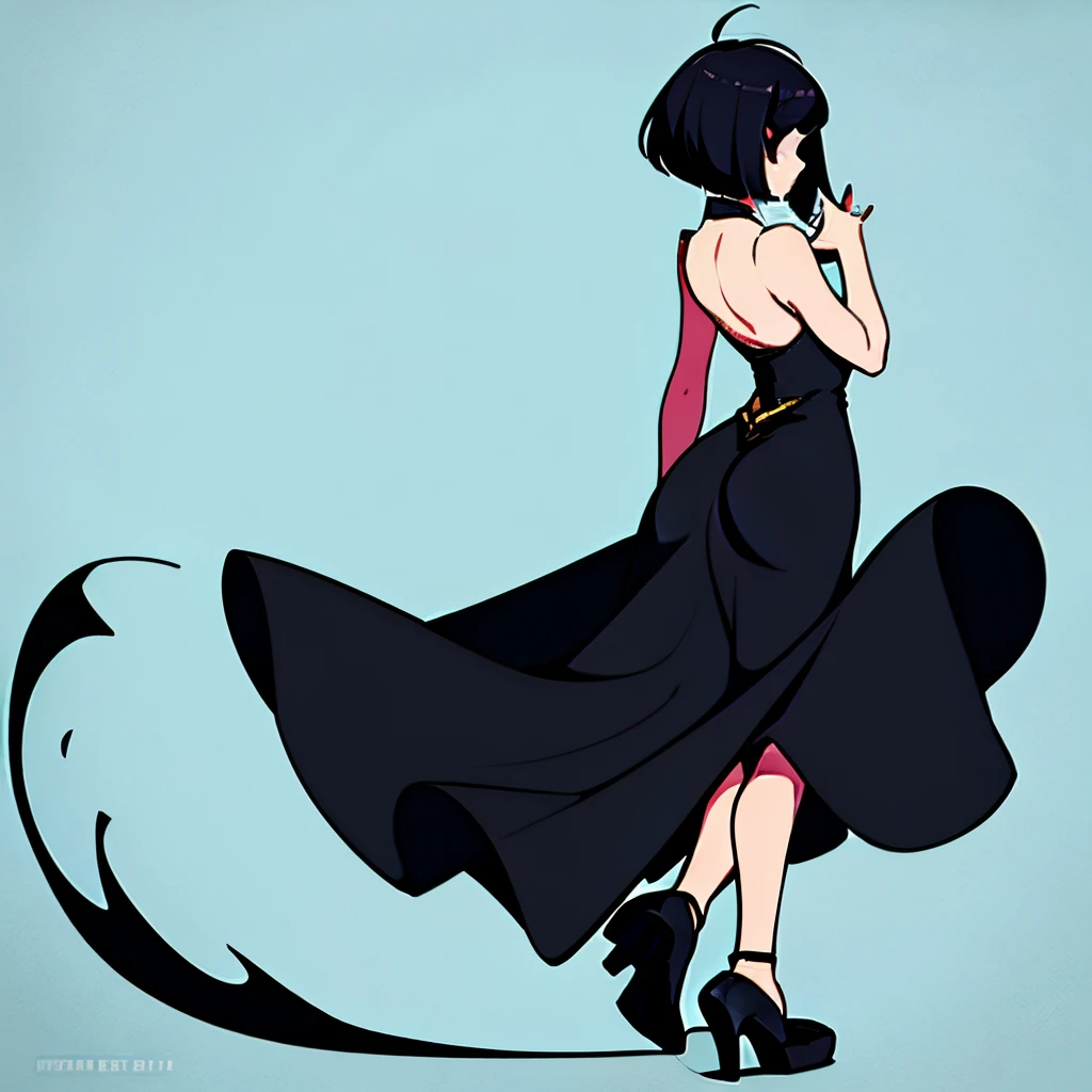 Human Female , big butt, short dress , short hair, cool Shoes , Full body