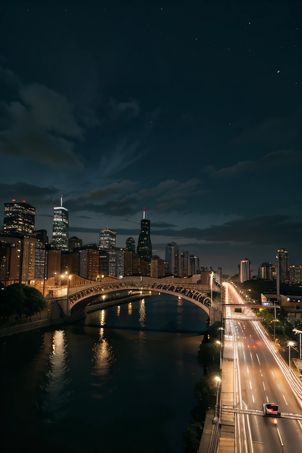 blurred view of a city at night with a bridge and a bridge, paisagem urbana movimentada, Chicago, A cidade vento, Fundo da cidade de Chicago, Chicago at night, city backdrop, HQ 4K papel de parede do telefone, imagem de alta qualidade, Fundo da cidade da noite, Cidade em segundo plano, bela paisagem urbana, papel de parede do telefone, fundo do telefone, Paisagem da cidade