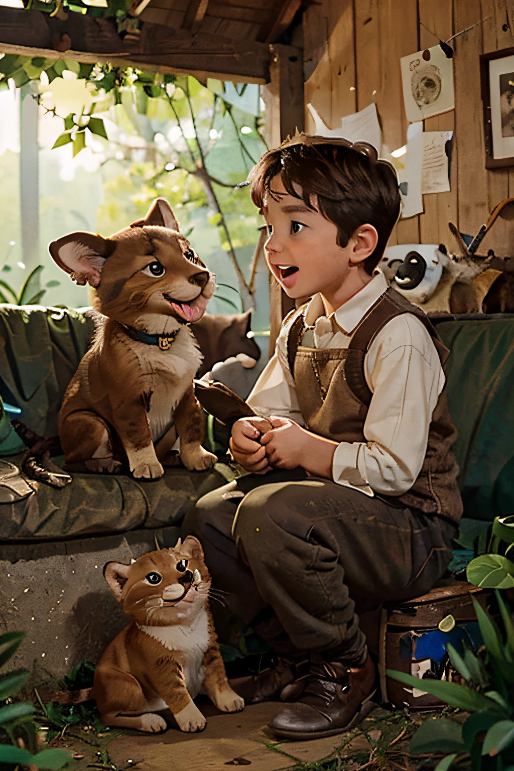 Oliver was astonished. He had never seen animals talk before, but he was too curious to refuse. He sat down with the animals and listened as they shared stories and jokes.