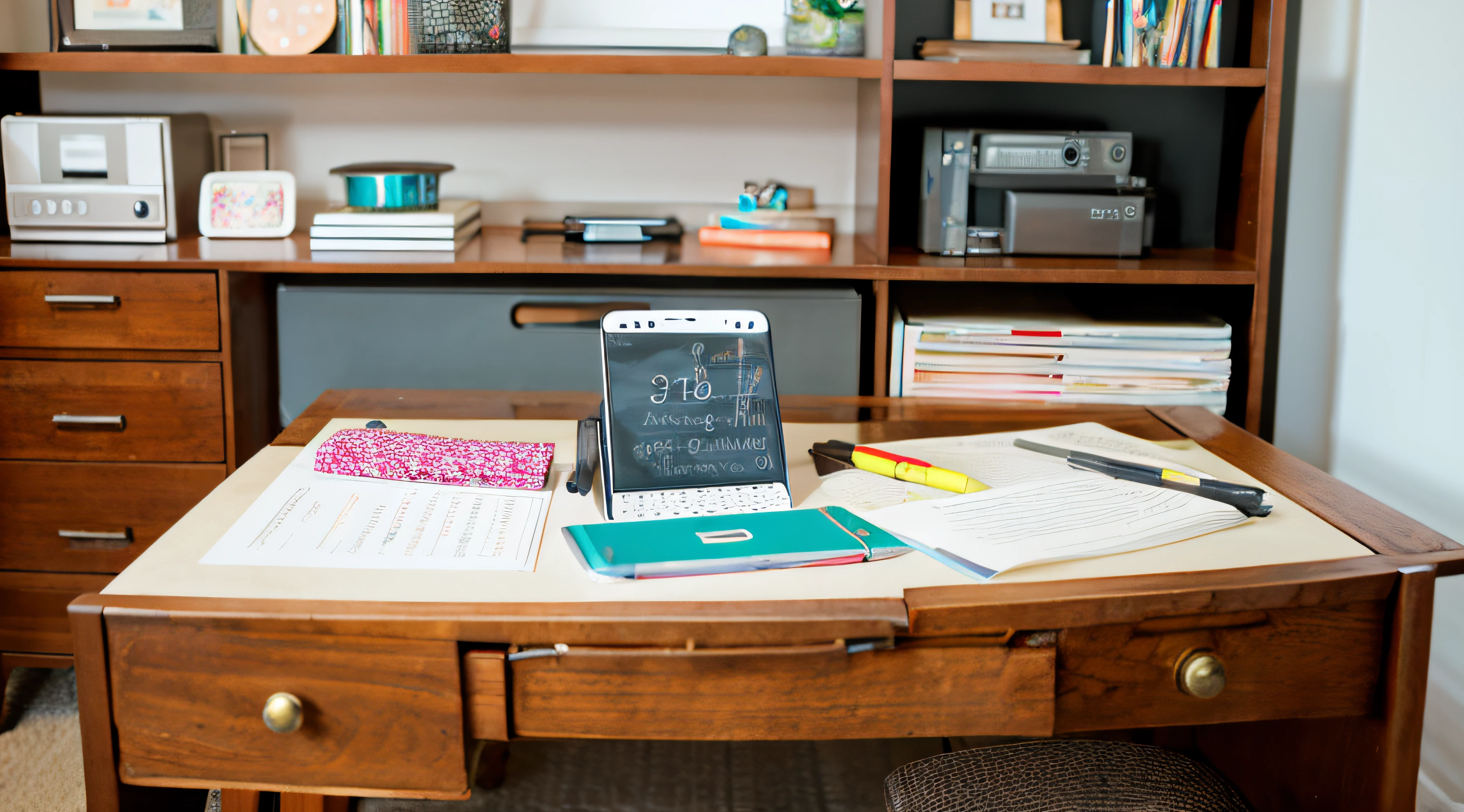 stationery desk work