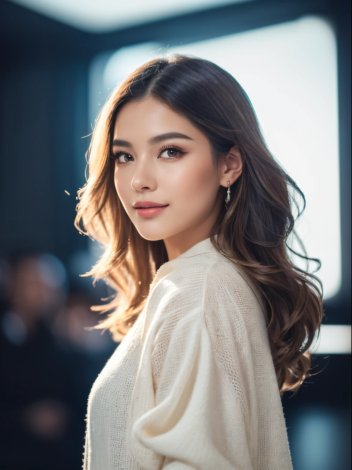 (best quality,12K,ultra-detailed,supermodel-style,18-year-old girl with full body details,highly detailed,life-like,high-resolution,hyper-realistic:1.2),(vivid colors,photorealistic,physically-based rendering,hyper-popular render,highly-detailed rendering,output renderer),(3D rendering,supermodel-style:1.1),(long wavy hair,wearing trendy clothes,stylish makeup,attractive facial features),(confident smile,expressive eyes,perfectly shaped lips,beautiful detailed eyes,beautiful detailed lips),(dynamic pose,striking appearance,eye-catching posture),(professional studio lighting,sharp focus,ultra-fine texture,realistic skin,meticulous shadowing),(futuristic background,modern setting,vibrant and colorful backdrop),(glowing lights,soft and natural lighting,artistic lighting effects),(professional-grade illustration,high-res masterpiece,exceptional portrayal).