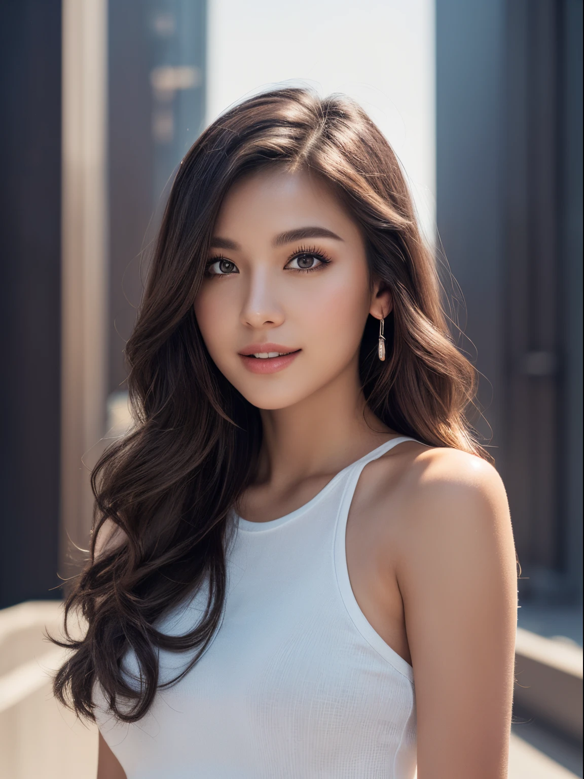 (best quality,12K,ultra-detailed,supermodel-style,18-year-old girl with full body details,highly detailed,life-like,high-resolution,hyper-realistic:1.2),(vivid colors,photorealistic,physically-based rendering,hyper-popular render,highly-detailed rendering,output renderer),(3D rendering,supermodel-style:1.1),(long wavy hair,wearing trendy clothes,stylish makeup,attractive facial features),(confident smile,expressive eyes,perfectly shaped lips,beautiful detailed eyes,beautiful detailed lips),(dynamic pose,striking appearance,eye-catching posture),(professional studio lighting,sharp focus,ultra-fine texture,realistic skin,meticulous shadowing),(futuristic background,modern setting,vibrant and colorful backdrop),(glowing lights,soft and natural lighting,artistic lighting effects),(professional-grade illustration,high-res masterpiece,exceptional portrayal).