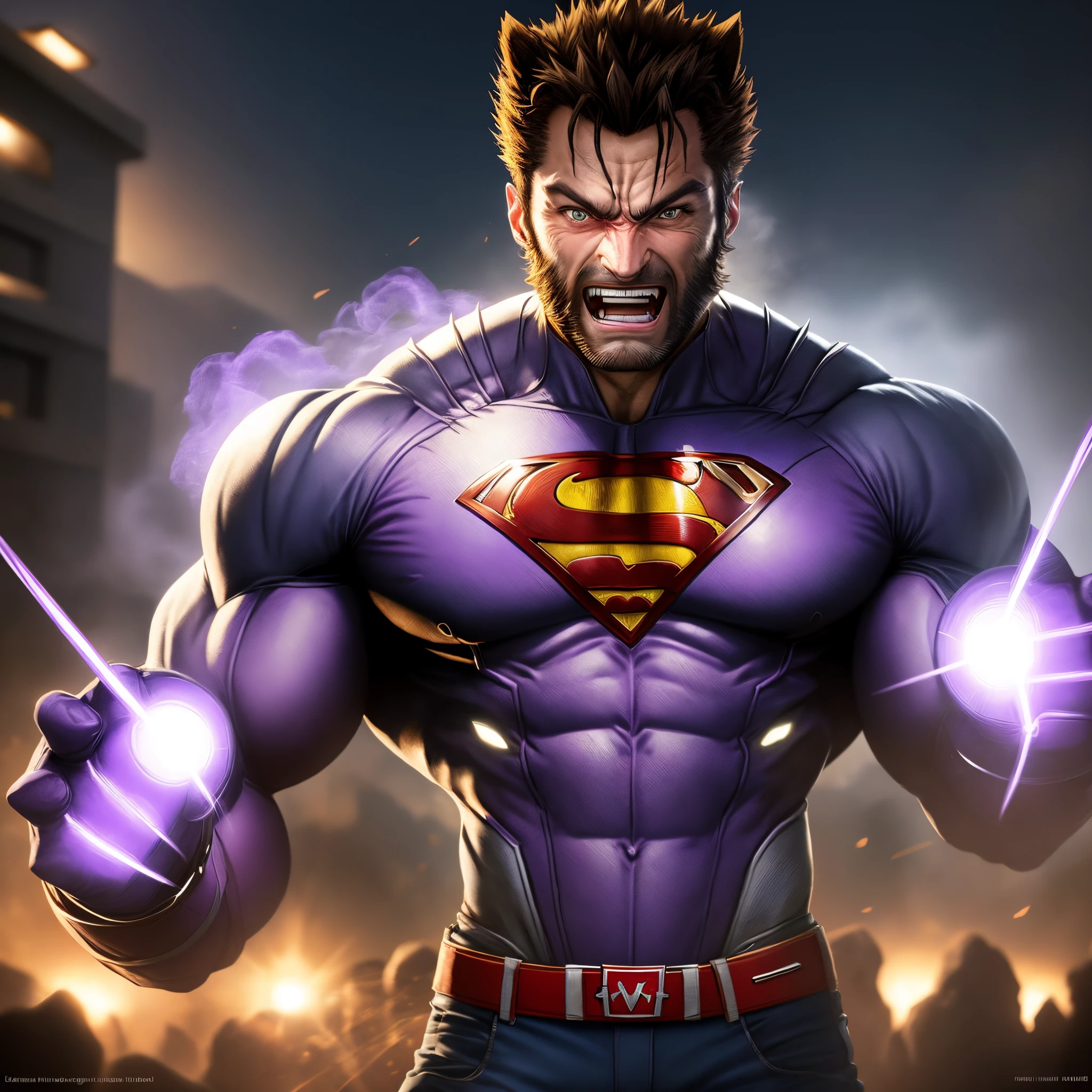 (((Purple skin))), hulk, hulk hero, hero pose, ultra HD