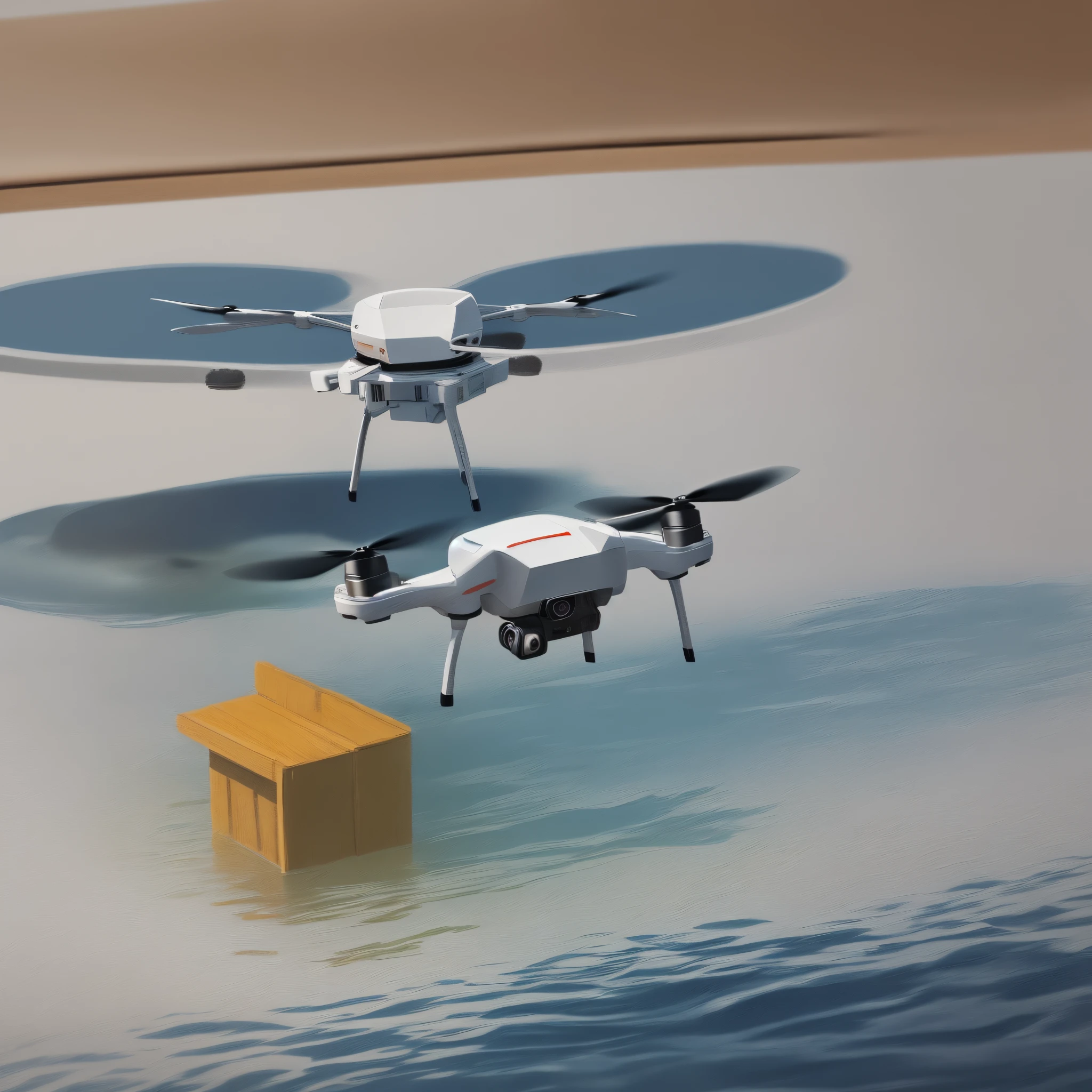Clip art of drone over water sketch