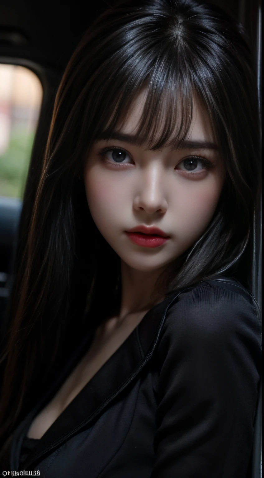 (tmasterpiece,best qualtiy:1.2),(RAW photos,realisticlying,realisticlying:1.3),(8K,A high resolution,hyper-detailing:1.2),1girl,Full body photo(Perfect anatomy),(Focus on the face,looking at viewert),(Detailed eyebrows,realistic beautiful eyes,realistic glossy skin,Beautiful handsome face in detail:1.2),(Slender,little breast:1.3),By bangs,(realistic movie lighting,detail shaded,hight contrast:1.2),exteriors.