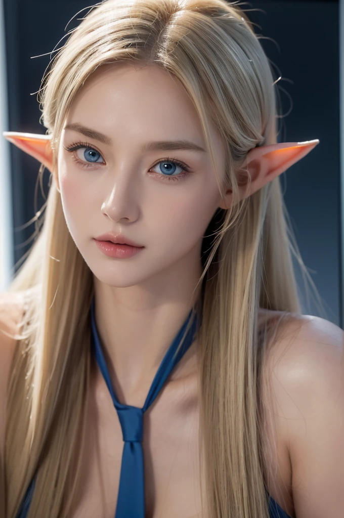 Elf beauty with elongated ears, big breasts, slender figure, slitted blue eyes, blonde hair, semi-long hair up, wearing grey business suit, working at desk with computer, serious expression,
Ultra realistic, realistic capture, high detail, high resolution 16K human skin close-up Skin texture must be natural, pores so detailed that they can be finely identified, Mix4, 20d, SOLO, full body, look-at viewer, (8K, shot RAW, top quality 1), (Real Photo 2), (Real Photo Realistic: 1.37), professional lighting, photon mapping, radiosity, physics-based rendering.